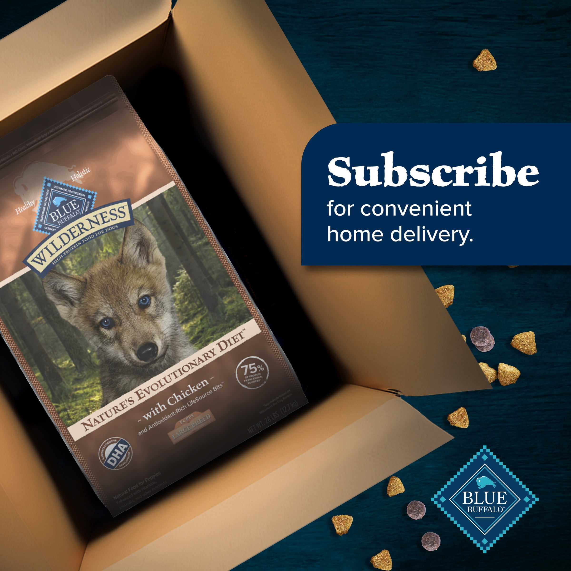 Blue Buffalo Wilderness Natural High-Protein Dry Food for Large Breed Puppies, Chicken, 28-lb bag. - Image 11