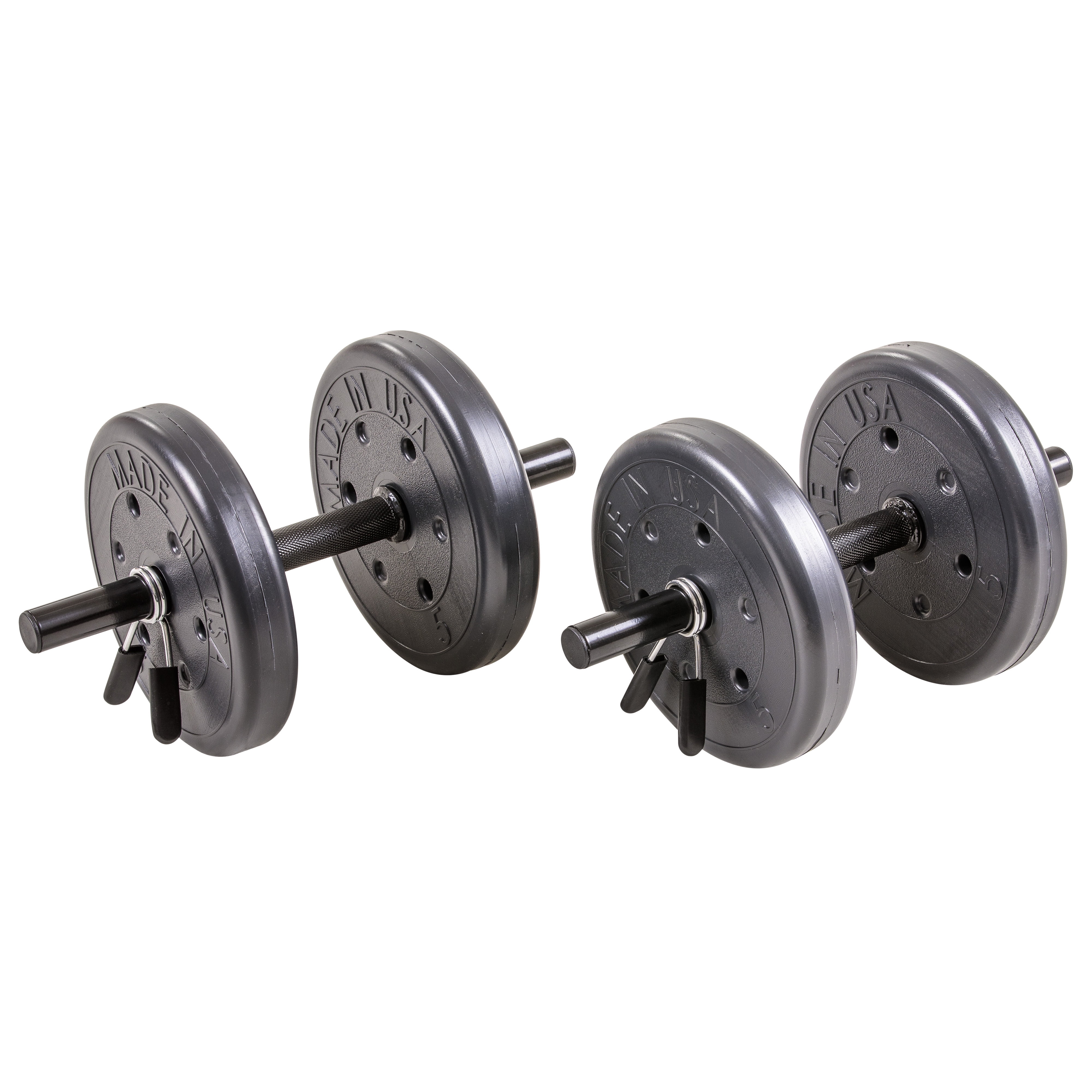 105 lb Barbell and Dumbell Weight Set Featuring Two 20 lb., Four 10 lb. and Four 5 lb. Weights, Two Dumbbell Bars & Full 6-foot Length Bar - Image 6