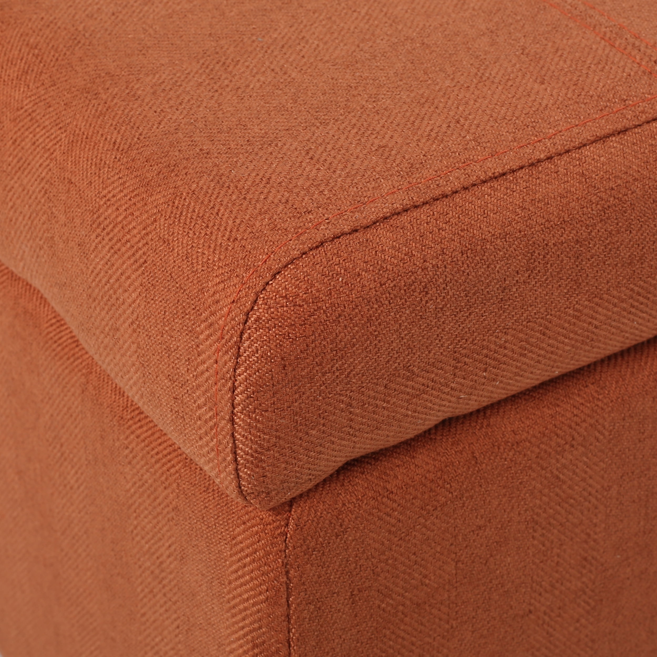 Noble House Hayden Orange Fabric Storage Ottoman - Image 5