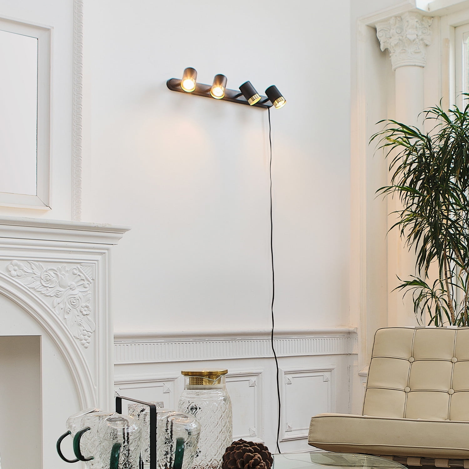 Globe Electric 22" Minimalist 4-Light Matte Black Plug-in Track Light - Image 6