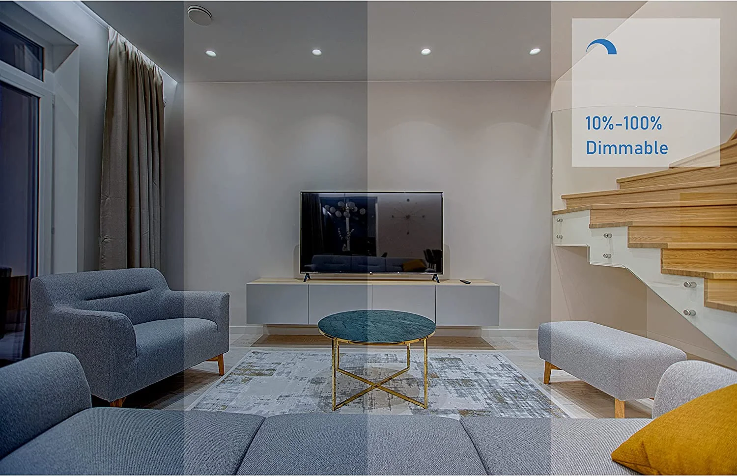 Jolux 5/6 inch LED Can Lights Adjustable Recessed Retrofit Downlight, 12W=60W, 5000K Daylight,800LM, Dimmable, 7.48" Trim Size, Easy Installation,4 Pack - Image 6