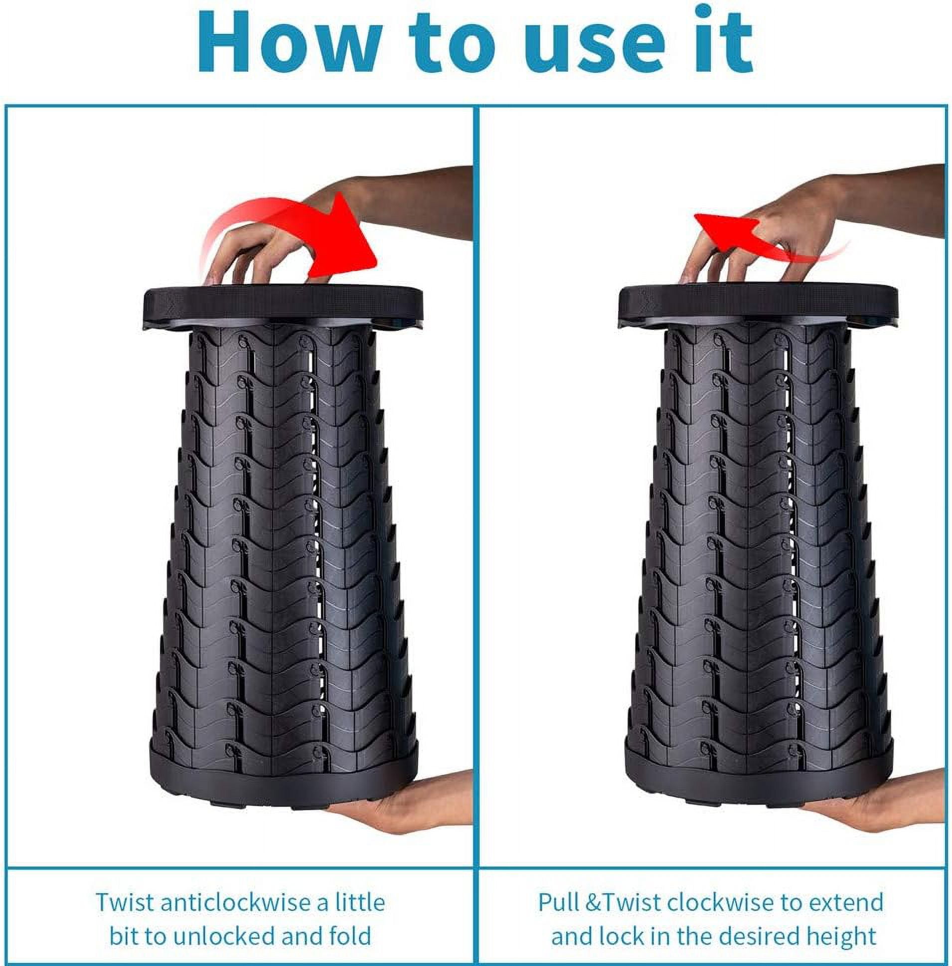 KAERMU Upgraded Folding Stool, Lightweight and Sturdy Fish Scale Structure, for Camping, Black - Image 4