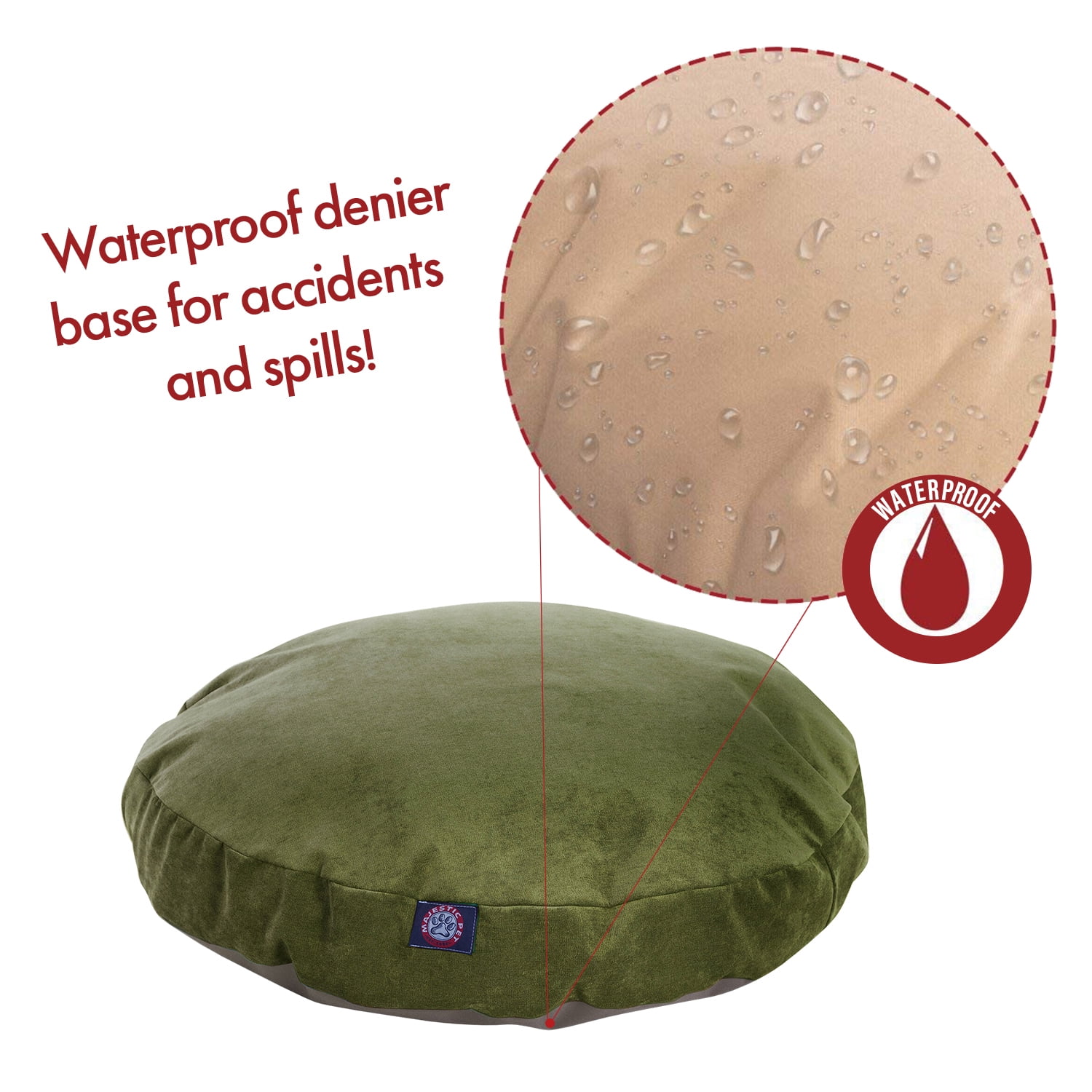 Majestic Pet | Villa Velvet Round Pet Bed For Dogs, Removable Cover, Fern, Small - Image 2