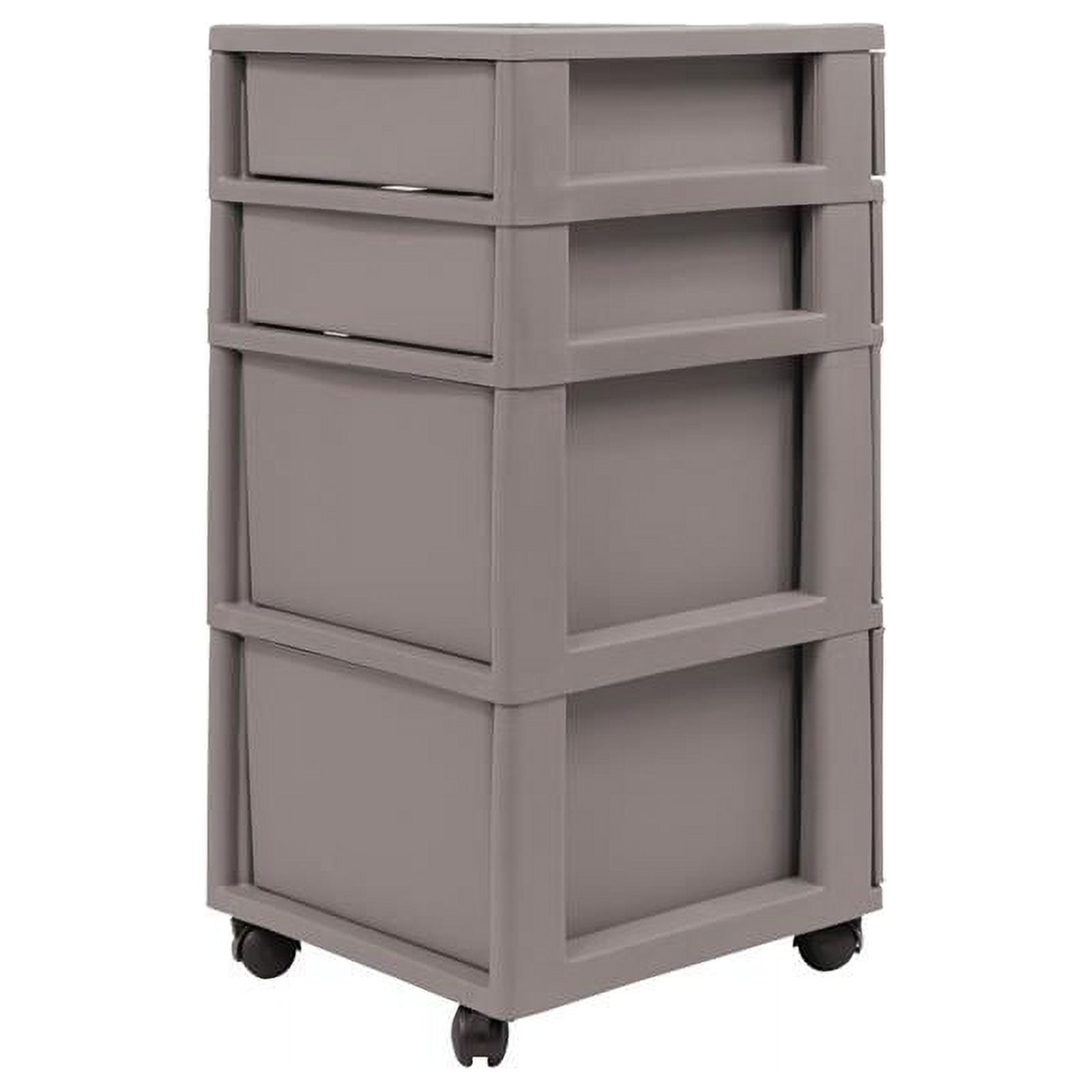 MQ Eclypse 4-Drawer Rolling Storage Cart in Taupe - Image 7