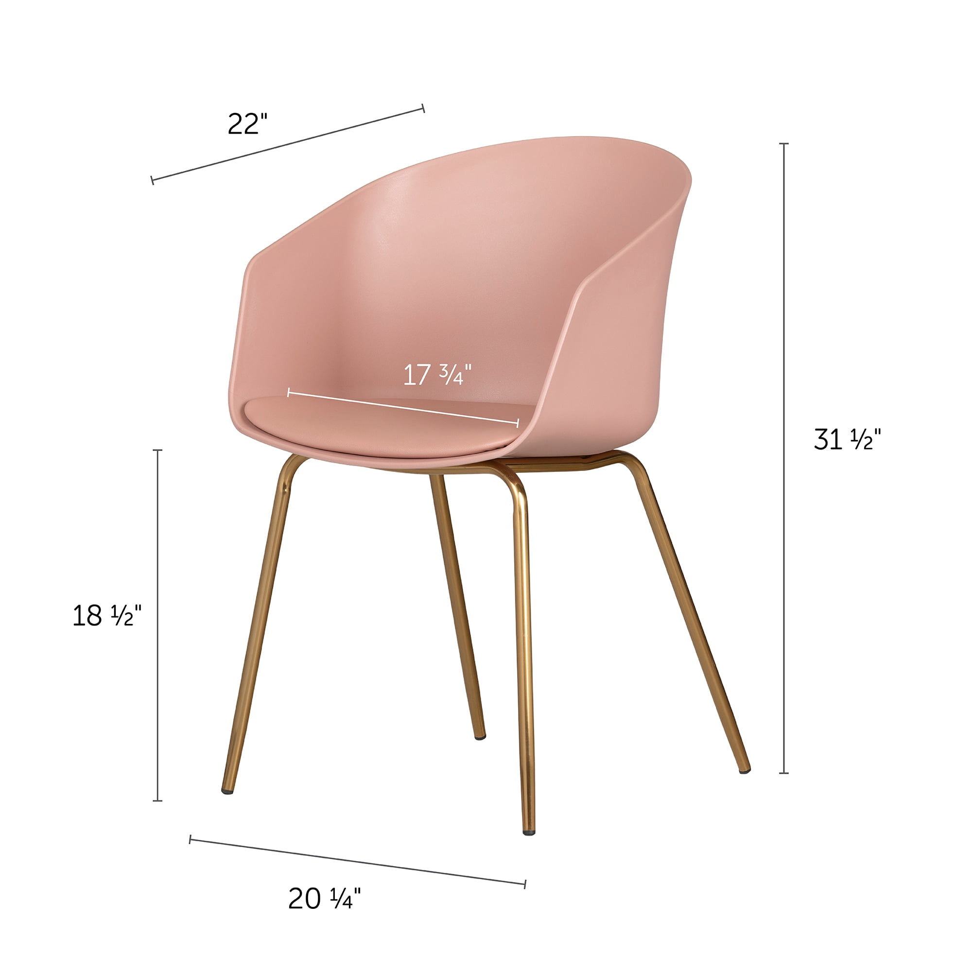 Flam Dining Chairs - Set of 2-Pink and Gold-South Shore - Image 8