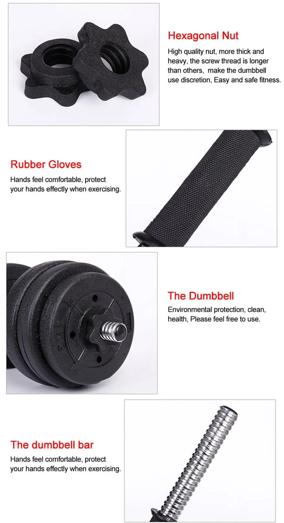 Alden Design 66 lb. Adjustable Dumbbells for Weight Training, Black - Image 7