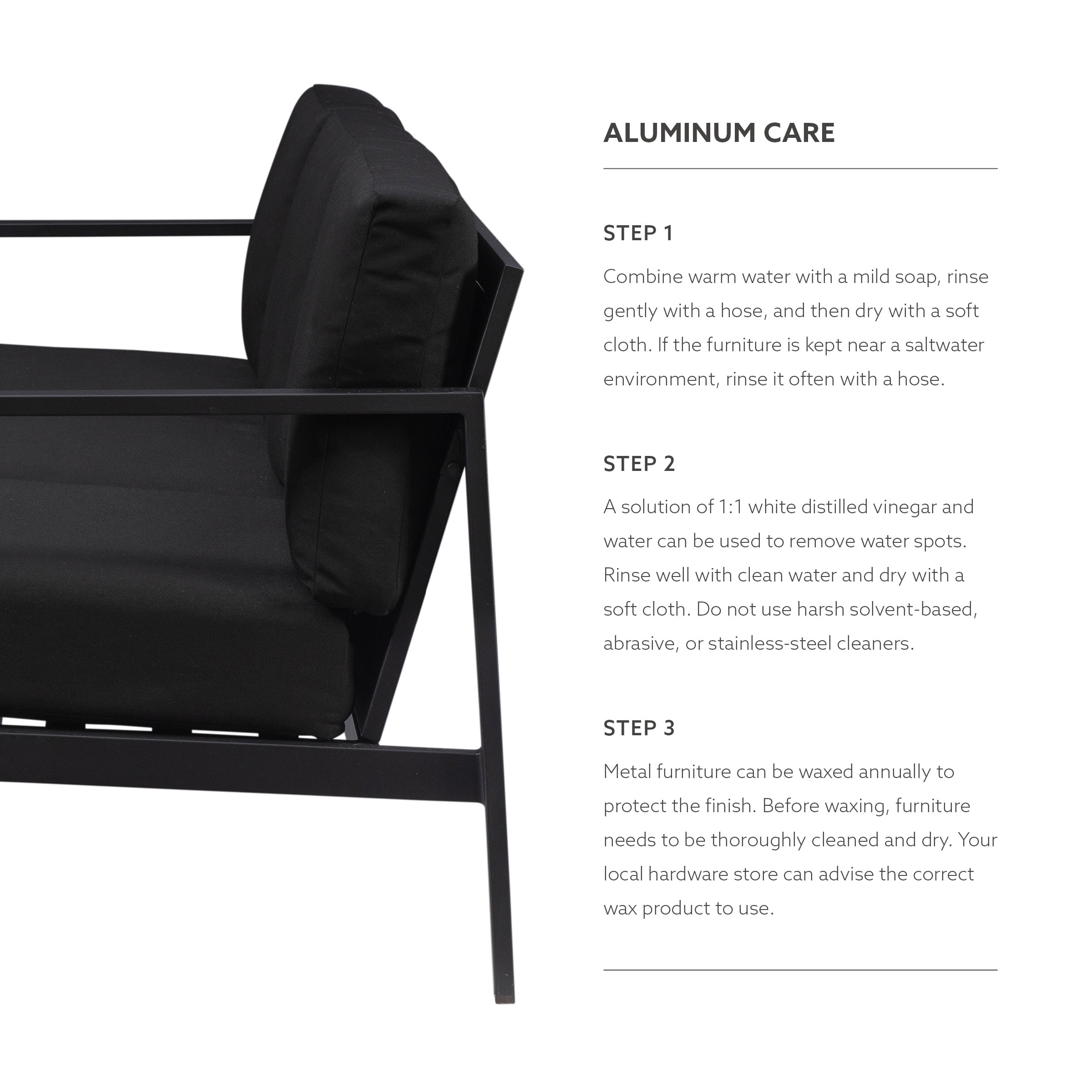 Linon Arlington Outdoor Sofa, Black - Image 12