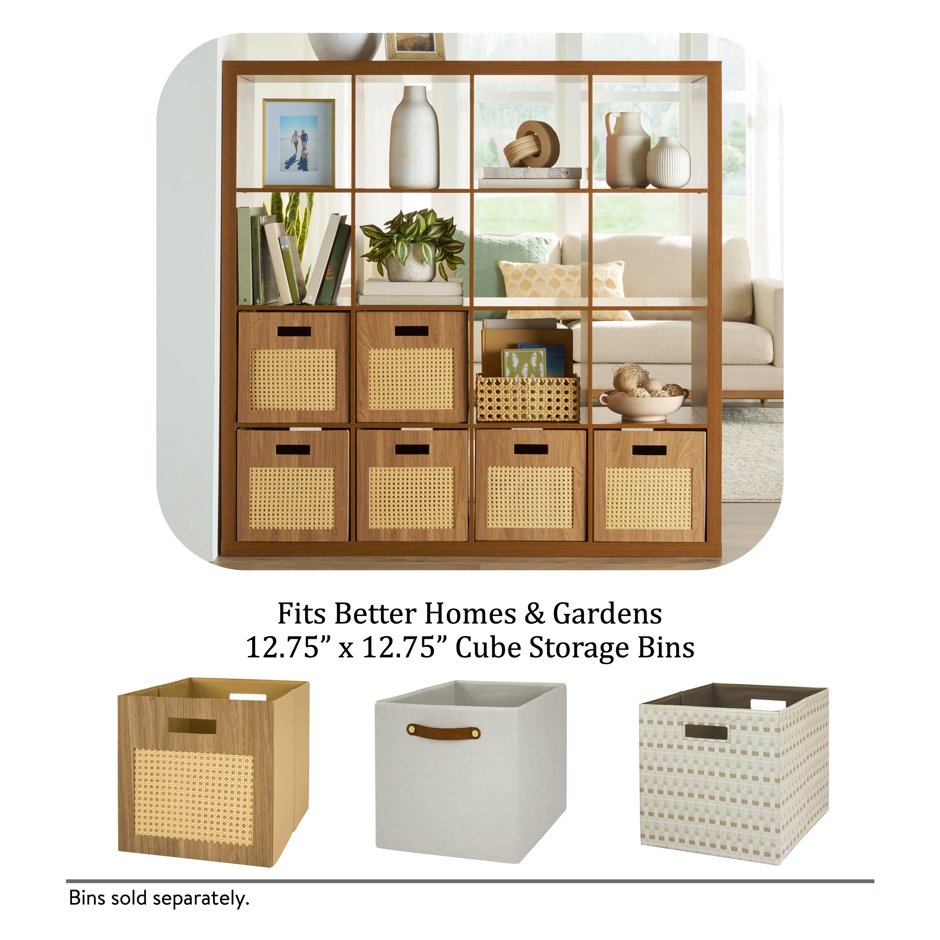 Better Homes & Gardens 16 Cube Storage Organizer, Acorn - Image 2