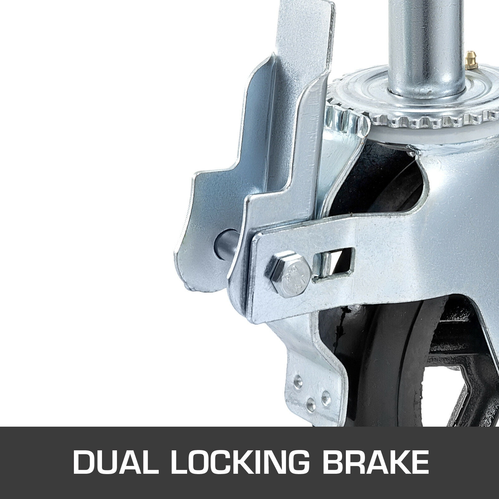 VEVOR 8" x 2" Casters Scaffolding Swivel Rubber Zinc Coating Flexible Scaffold - Image 4