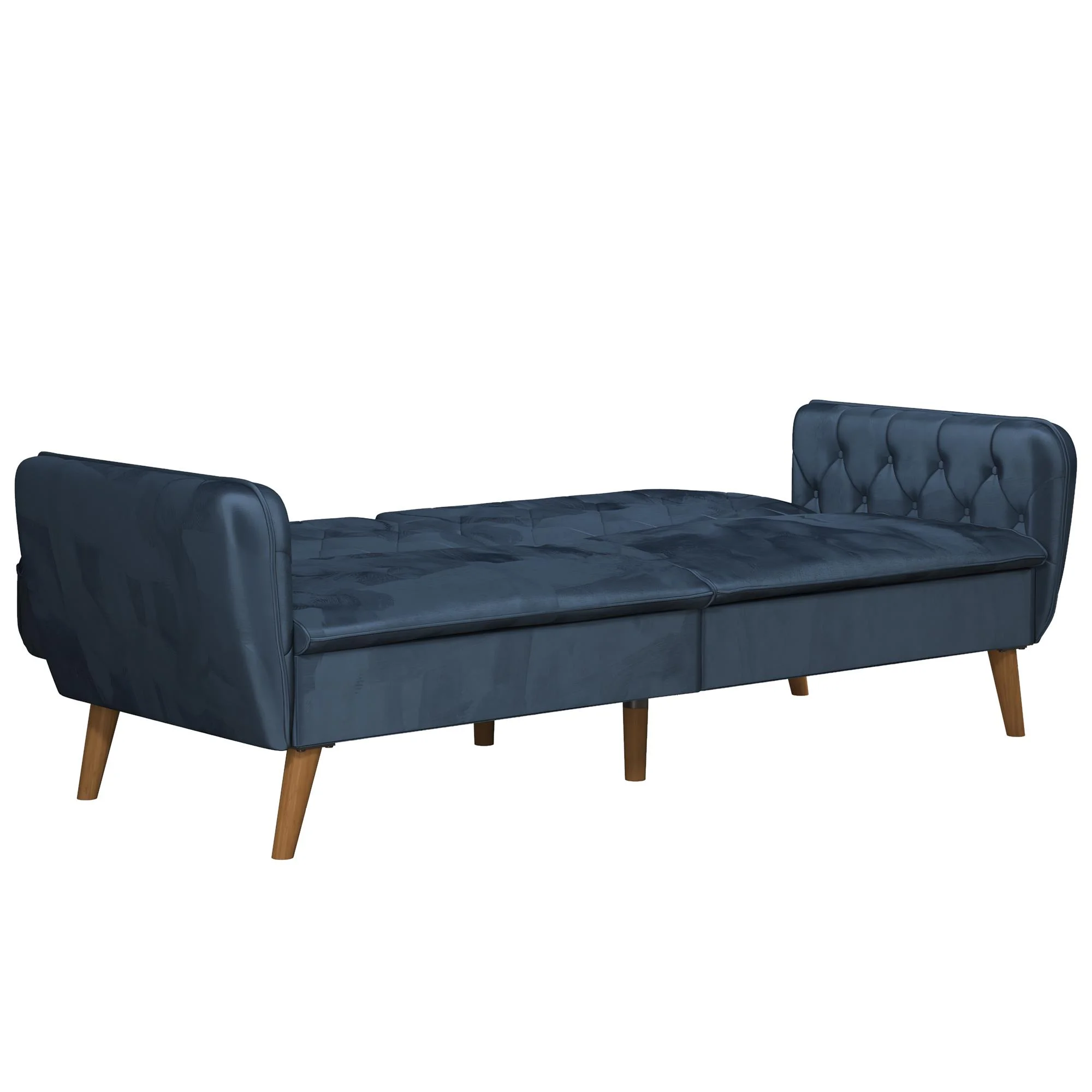 Novogratz Tallulah 83" Memory Foam Futon Sofa Bed, Blue Velvet - Image 14