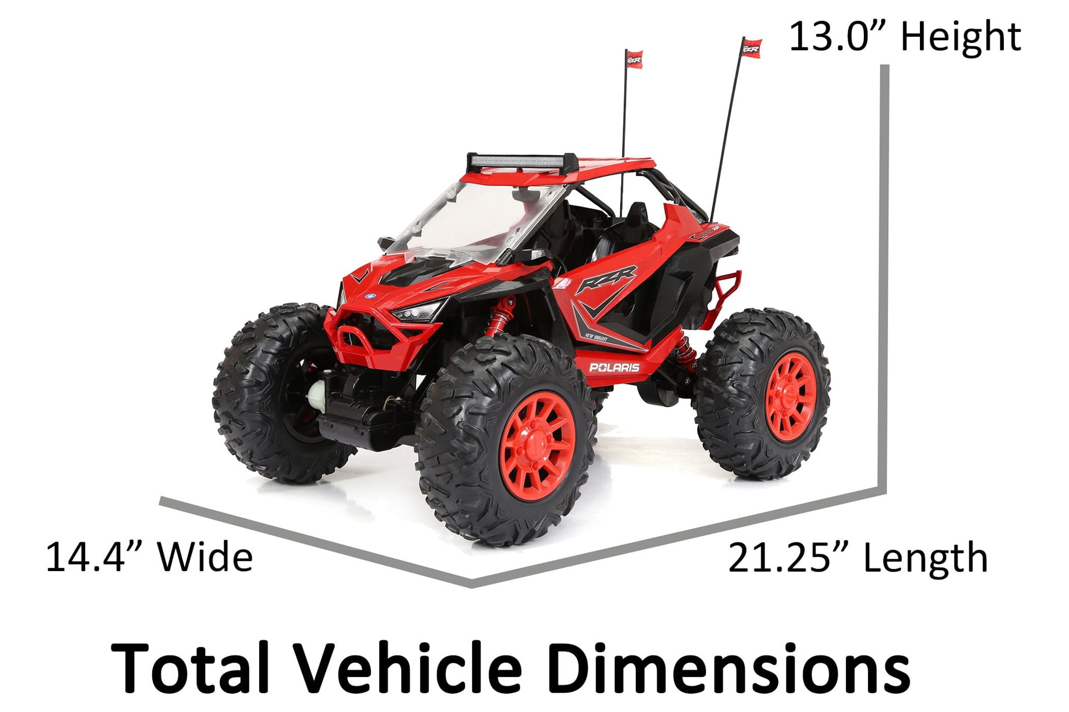New Bright (1:5) RZR XP Pro Battery Remote Control Red Polaris ATV, 60805-2R Child Tween - Image 8