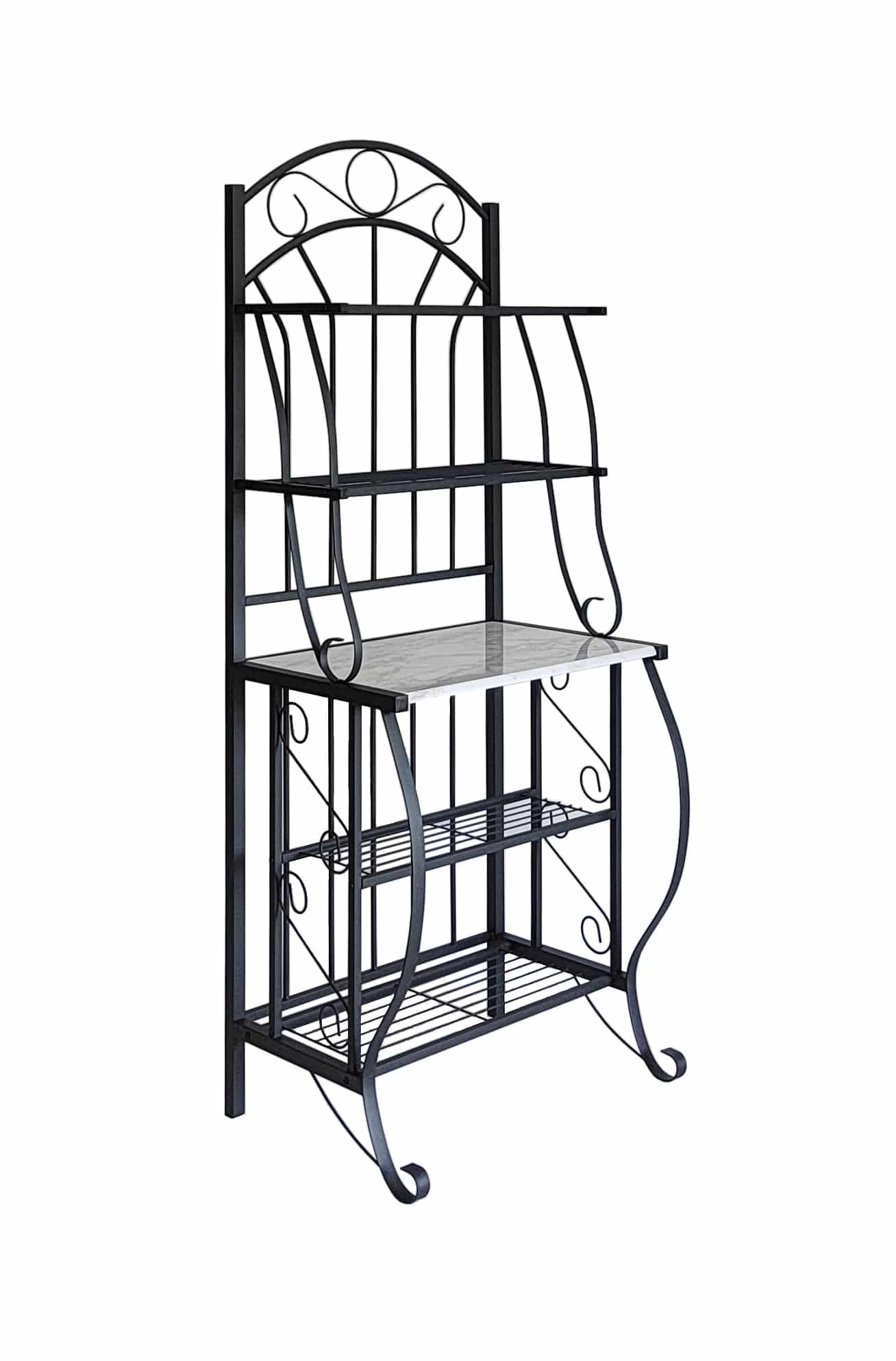 Boraam Valencia Rustic Baker's Rack with Faux Marble Shelf - Image 5