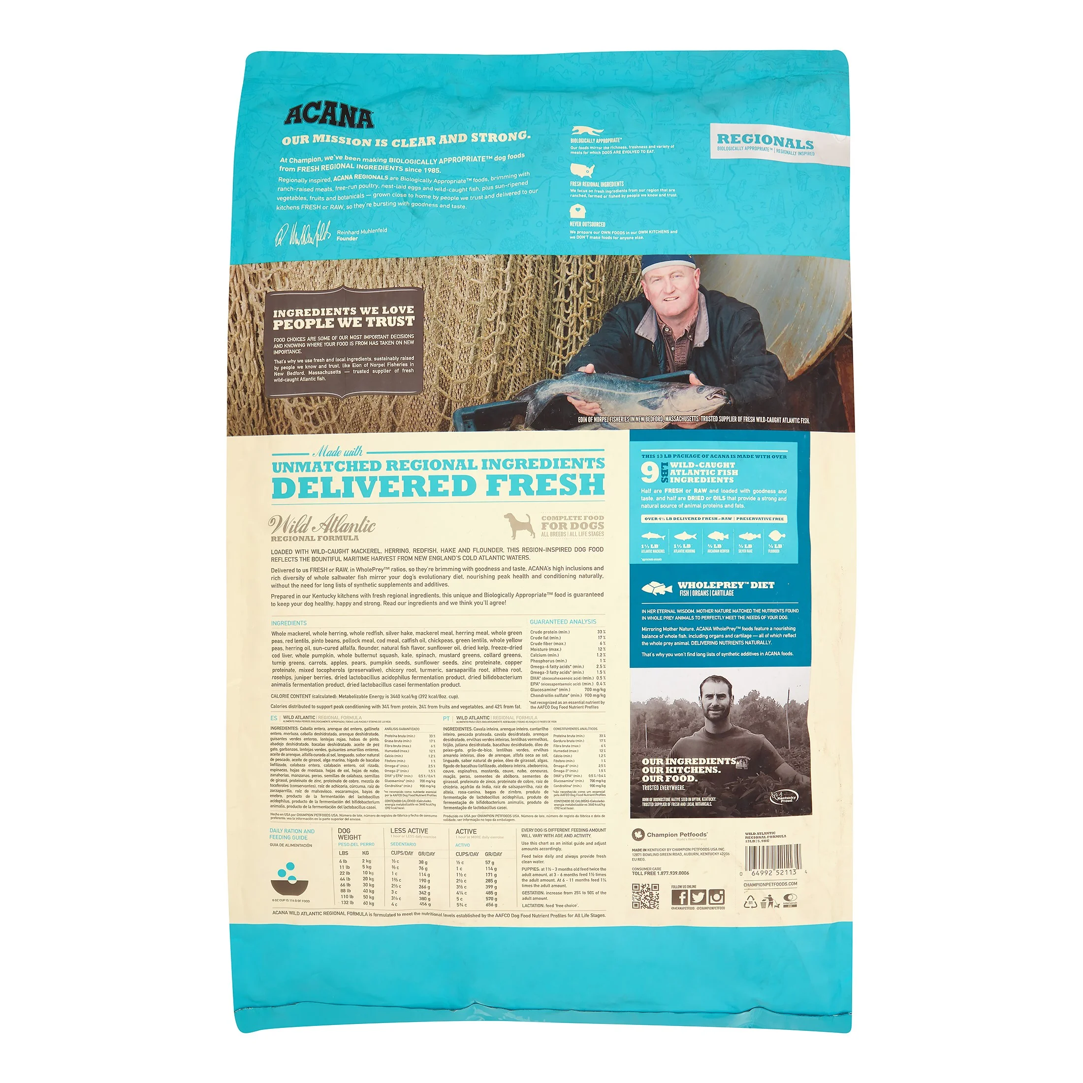 Acana Wild Atlantic Grain-Free Wild-Caught New England Fish & Kentucky Greens Dry Dog Food, 13 lb - Image 2