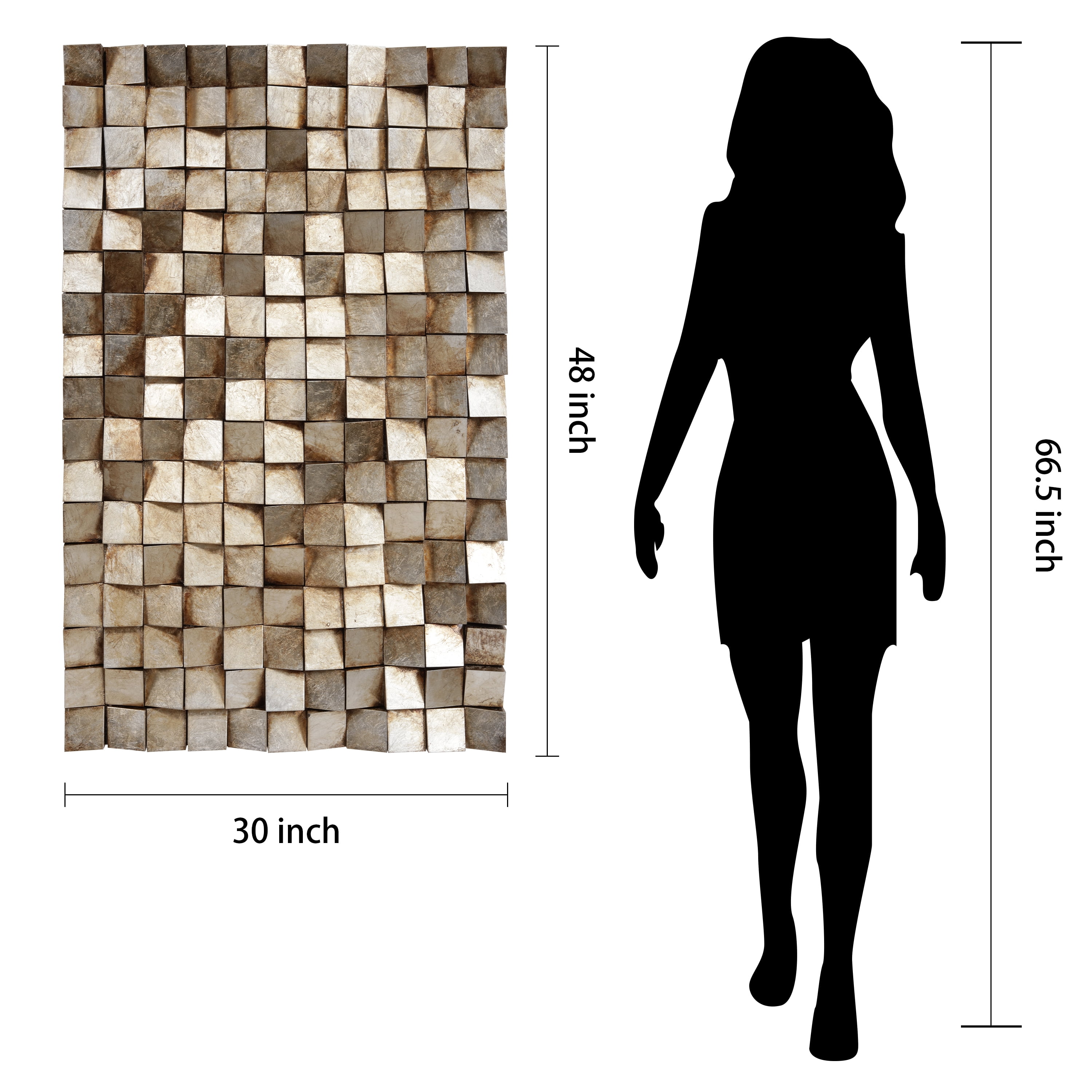 Empire Art Direct Textured 1 Metallic Hand Painted 3D Rugged Wooden Blocks Wall Art, 48" x 30" - Image 5