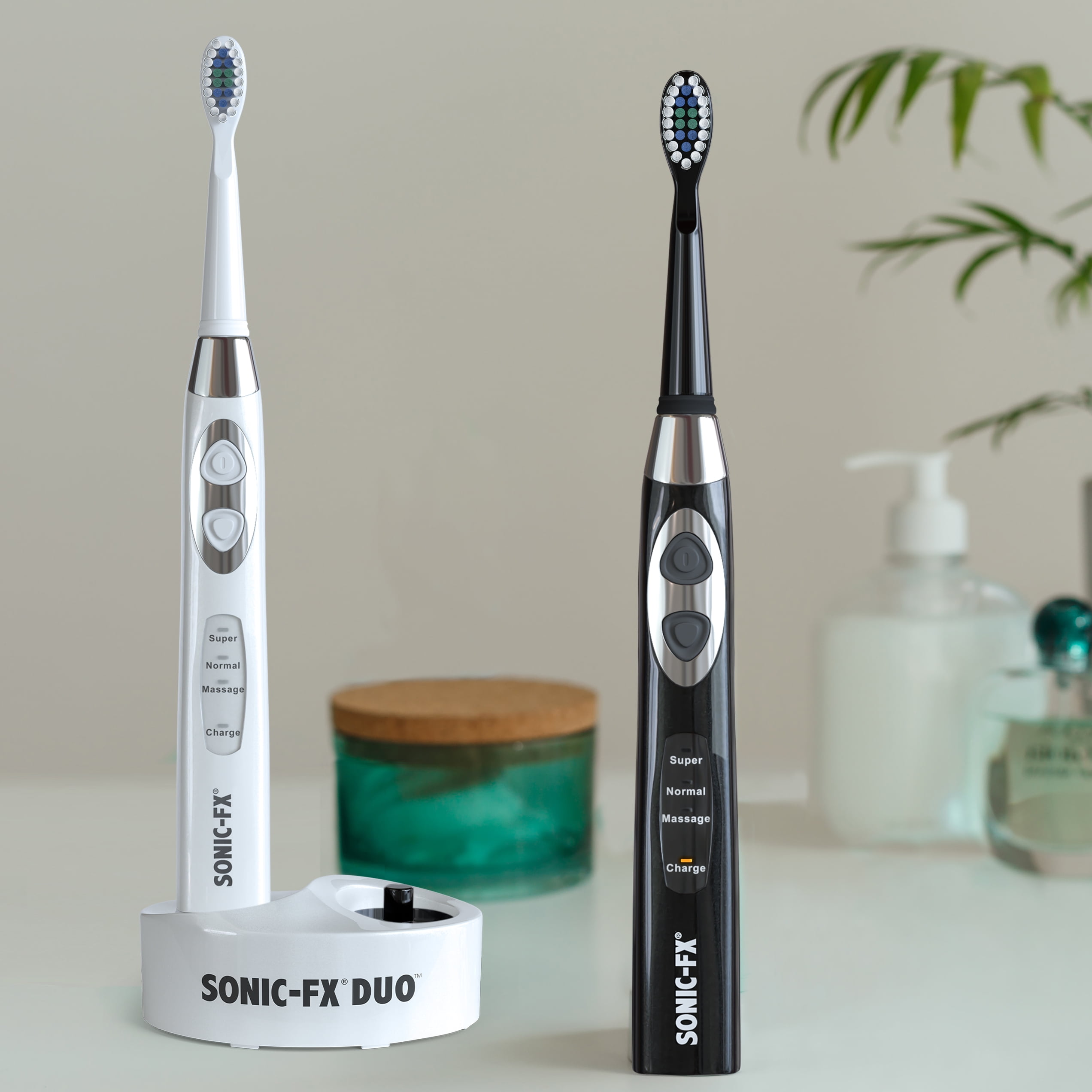 Sonic-FX Duo Electric Toothbrush w/ 14 Brush Heads + 2 Interdental with Comfortable Grip for Adult - Image 2
