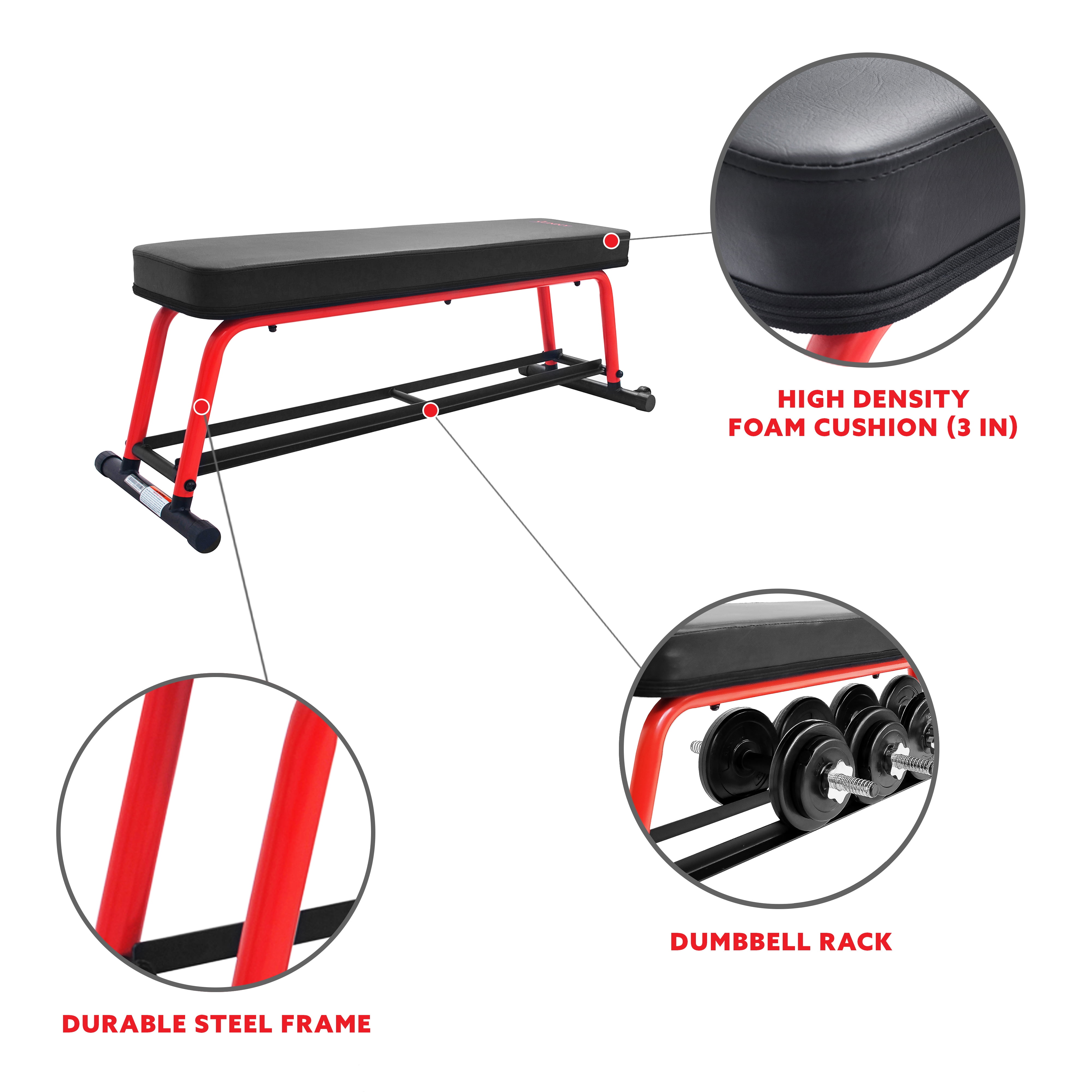 Sunny Health & Fitness Power Zone Strength Flat Bench - SF-BH6996 - Image 2