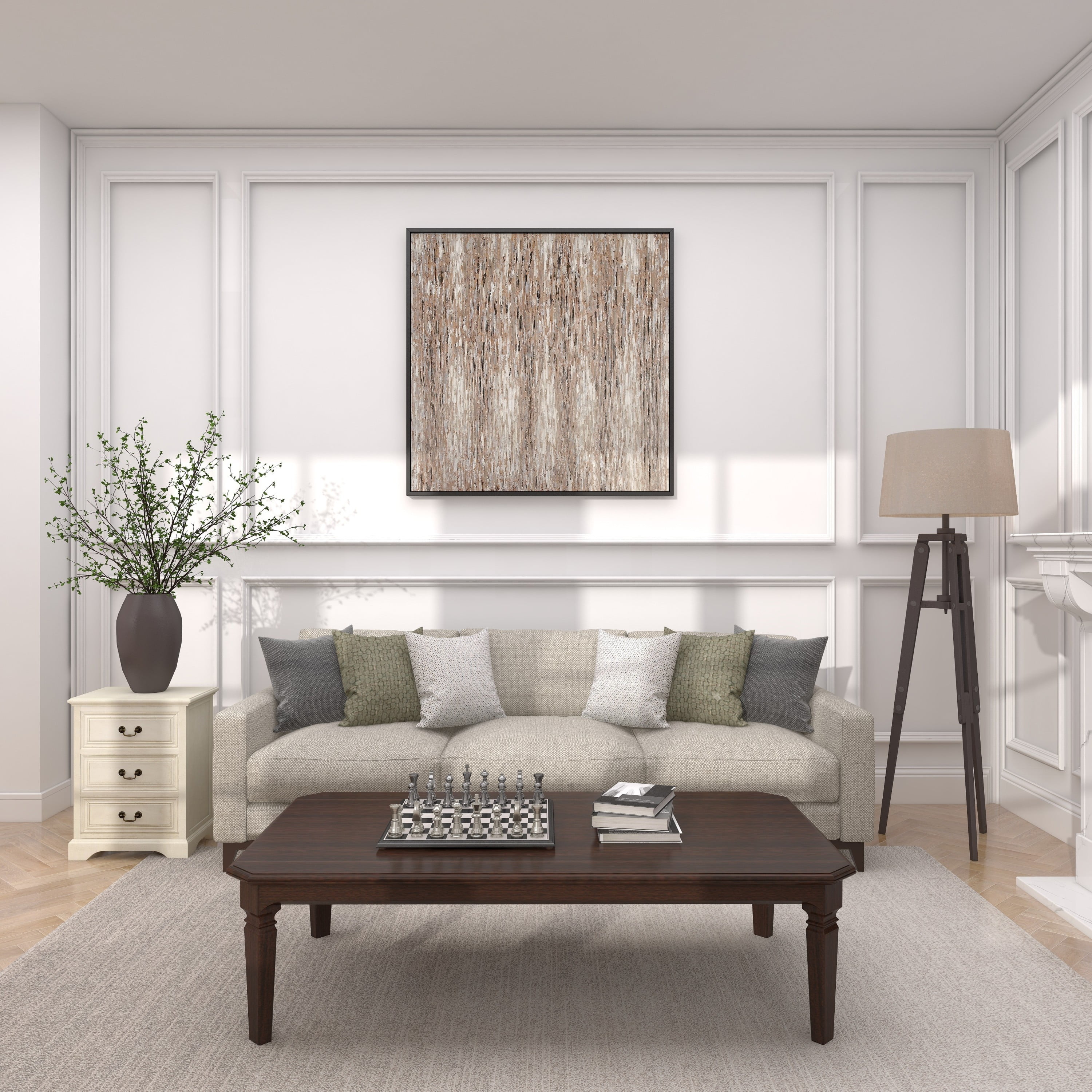 DecMode 17" x 25" Cream Wood 3 Drawer Cabinet, 1-Piece - Image 8