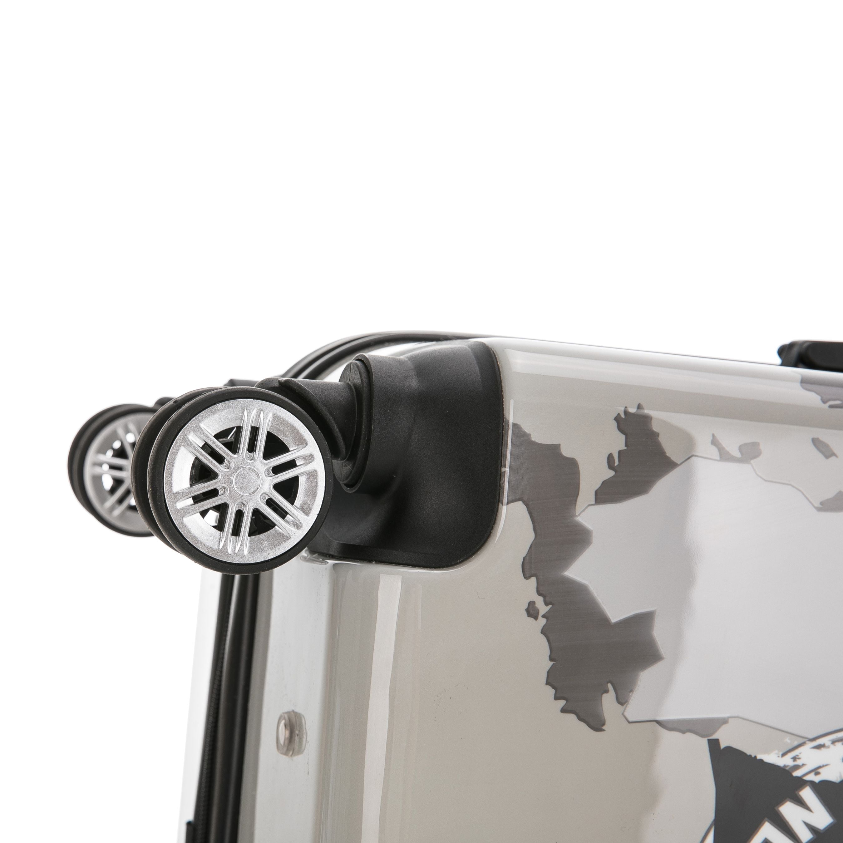 InUSA Print 24" Hardside Checked Luggage with Spinner Wheels, Handle and Trolley, World - Image 2