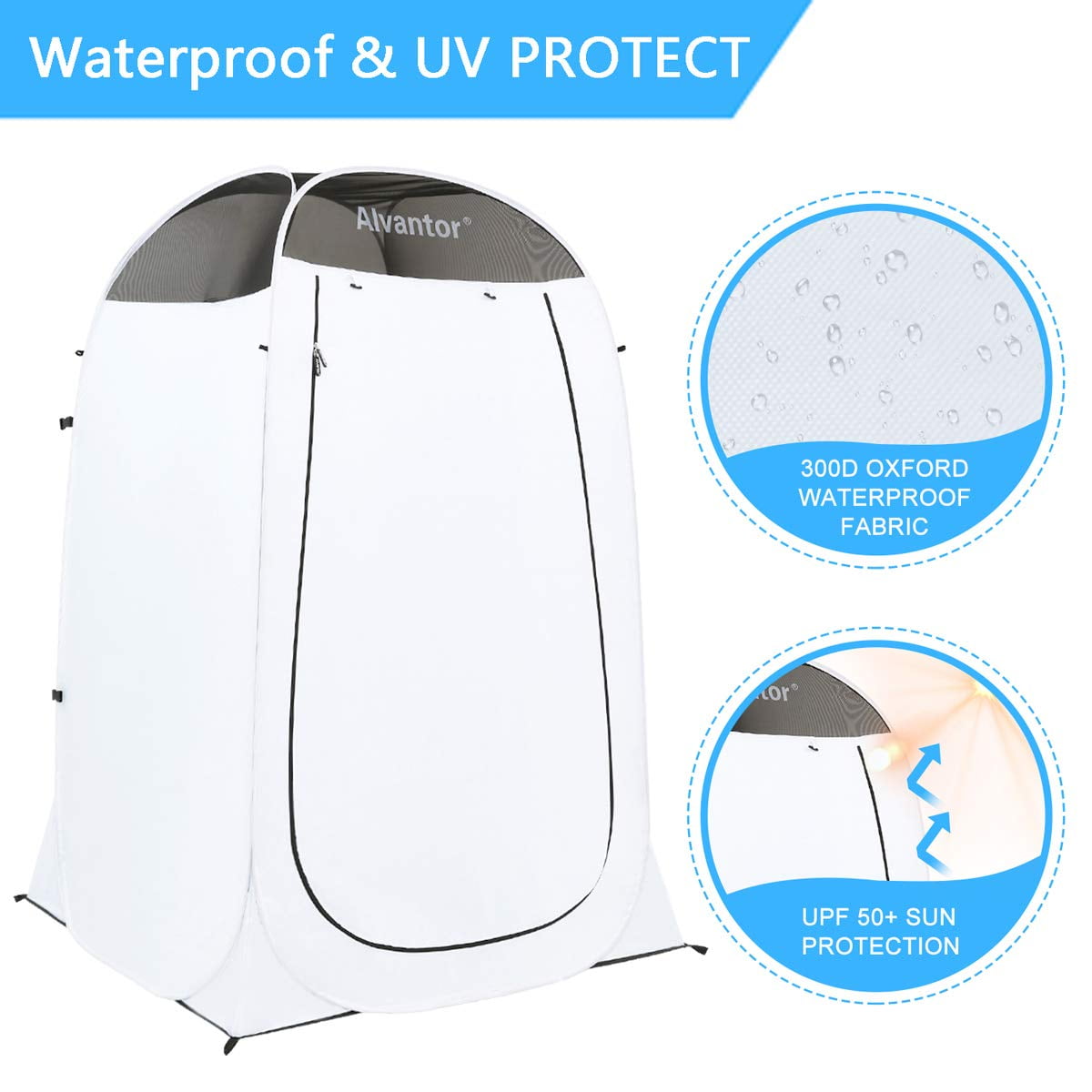 Alvantor Pop Up Shower Tent Privacy Changing Room Teflon Camping Toilet - Image 2