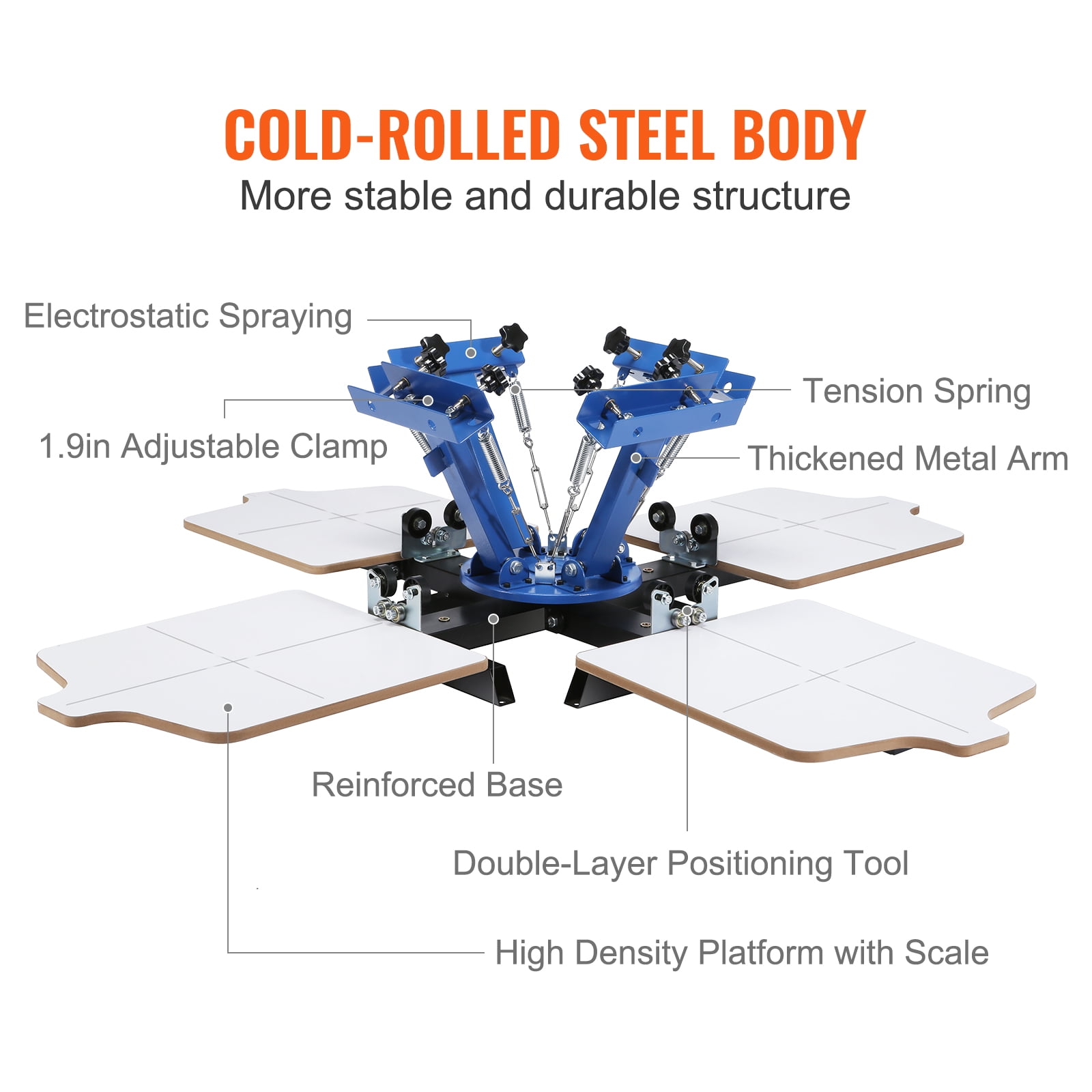 SKYSHALO 4 Color 4 Station Silk Screening Screenprint Press Screen Printing Machine - Image 2