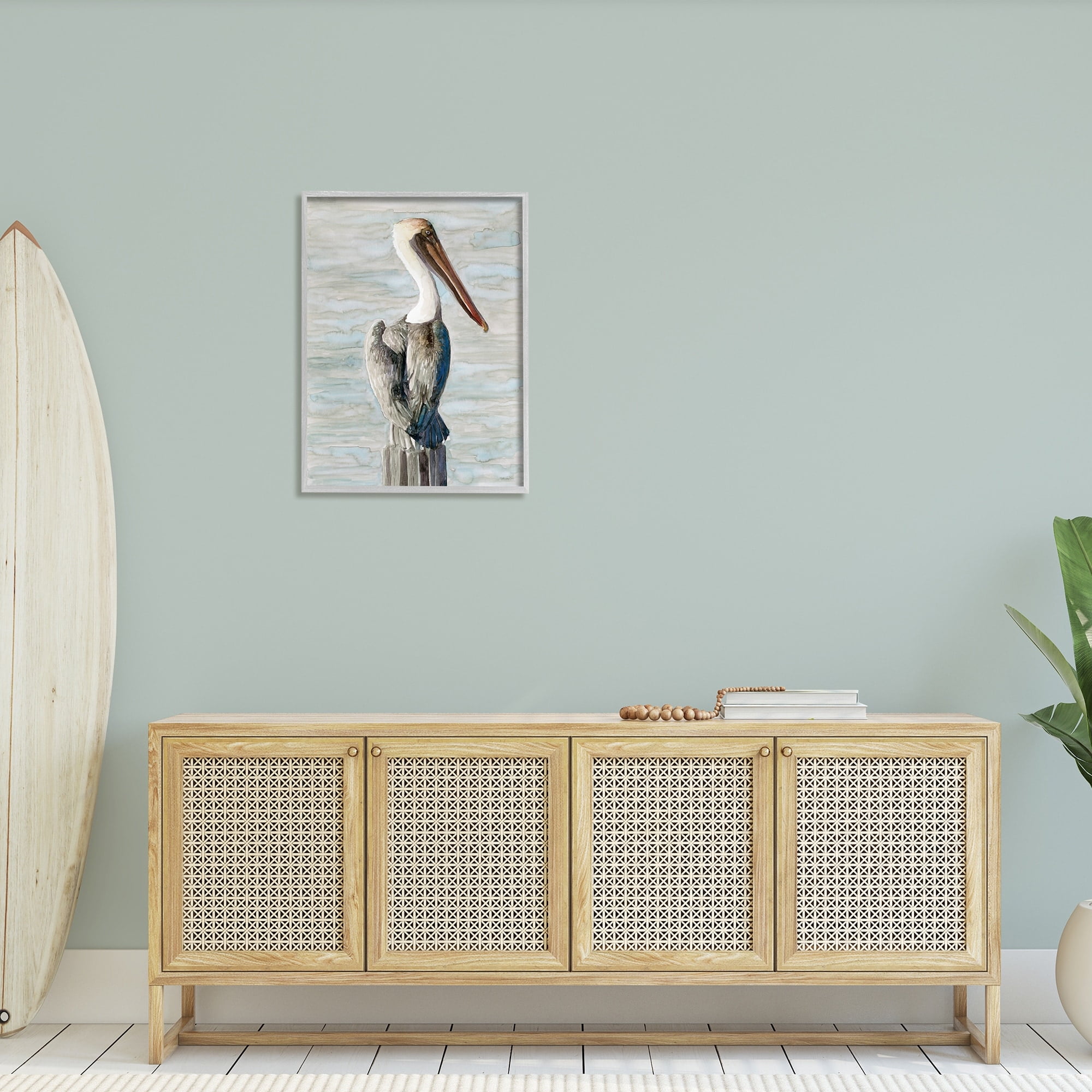 Stupell Industries Long Beak Pelican Watercolor Painting Coastal Waterfowl Bird, 24 x 30,Design by Stellar Design Studio - Image 3