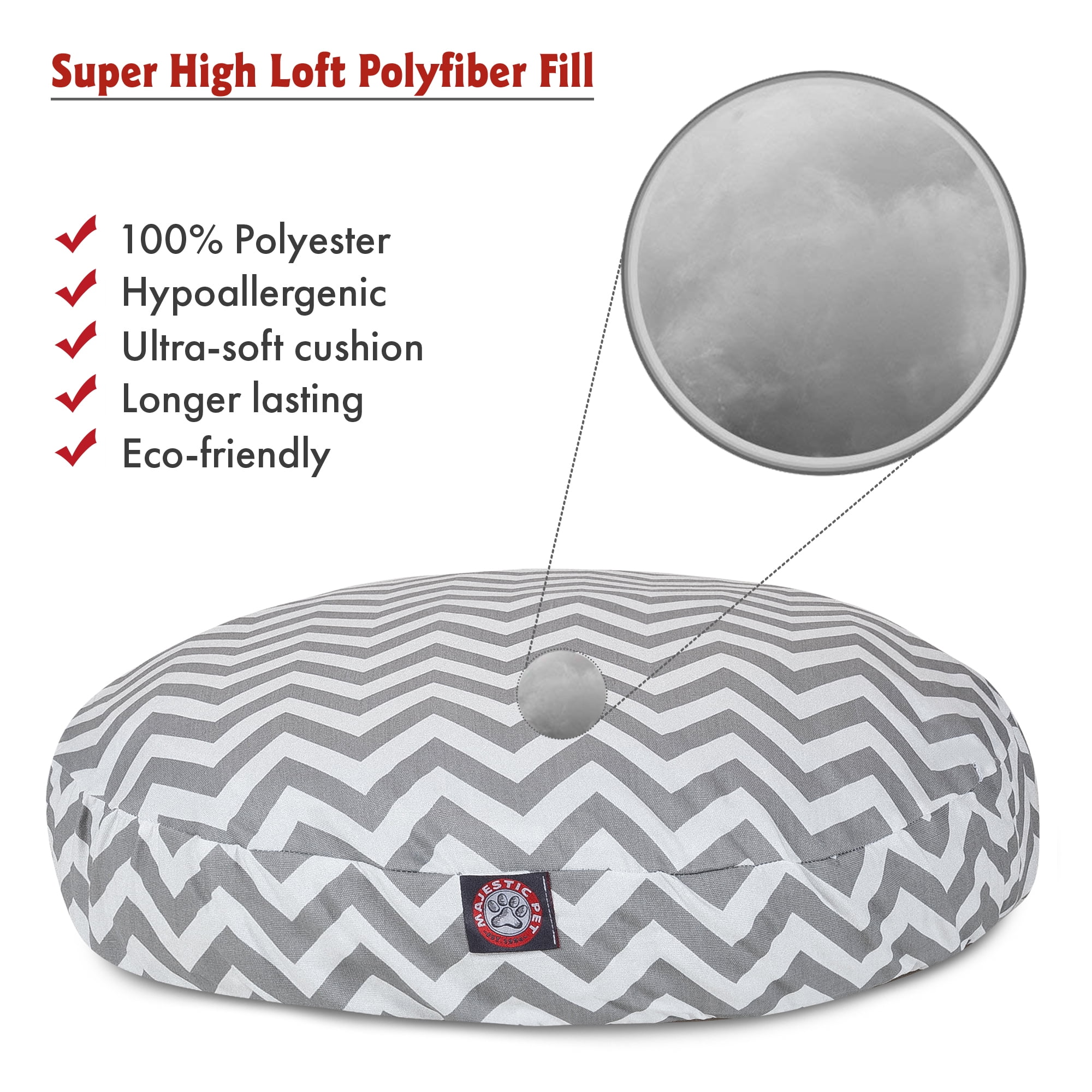 Majestic Pet | Chevron Round Pet Bed For Dogs, Removable Cover, Gray, Medium - Image 5
