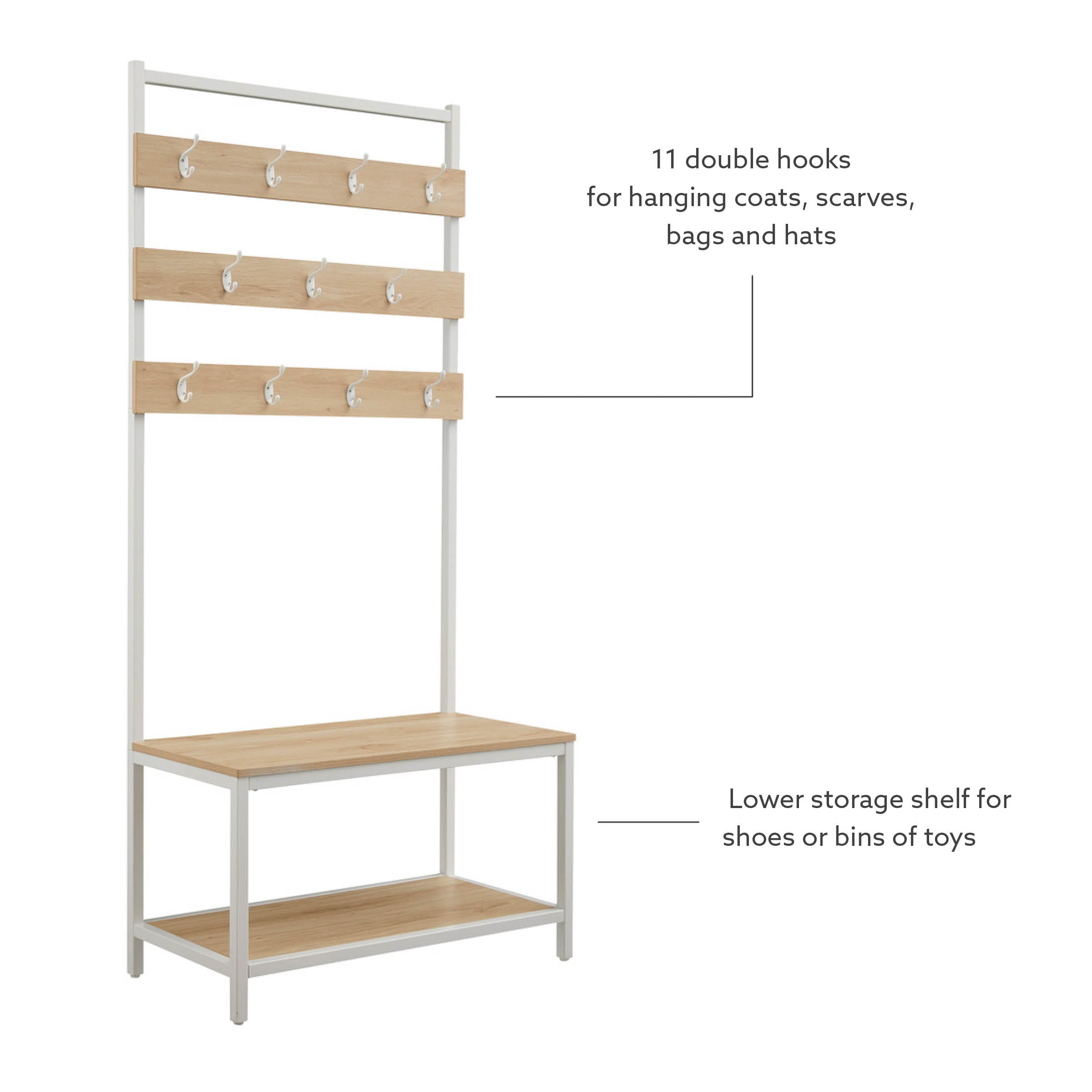 Linon Haring Hall Tree, White - Image 2