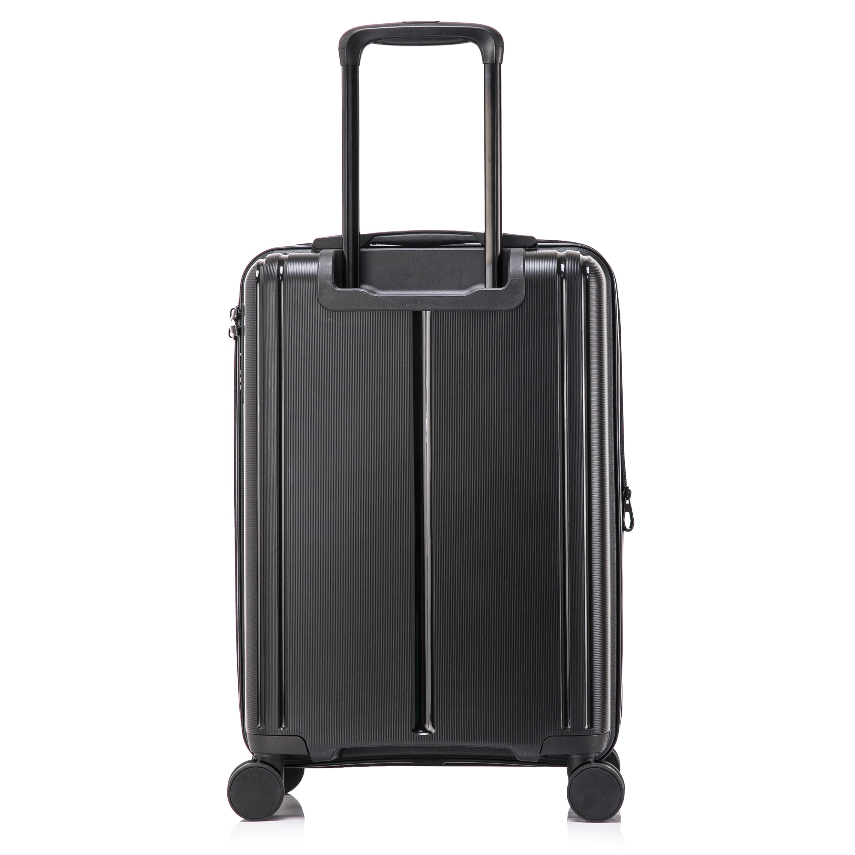 DUKAP Crypto 20" Hardside Lightweight Luggage with Spinner Wheels, Handle and Trolley, Black - Image 7