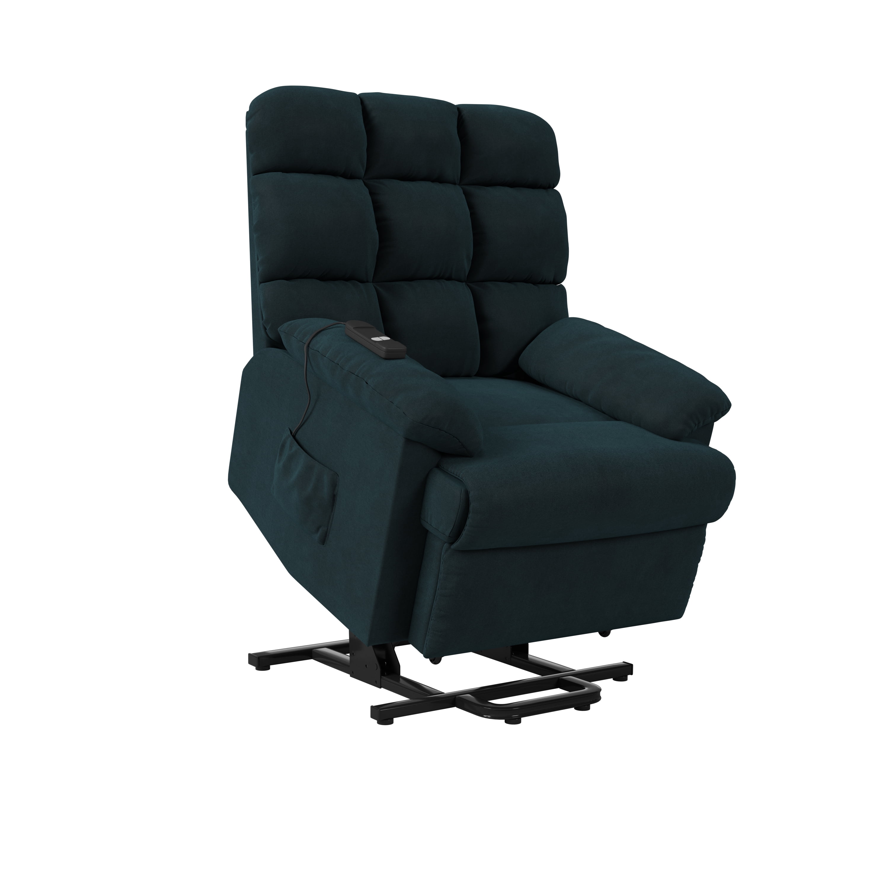 Homesvale Petite-sized Power Lift and Recliner Chair, Blue Microfiber, Great for Elderly, Living Room - Image 9
