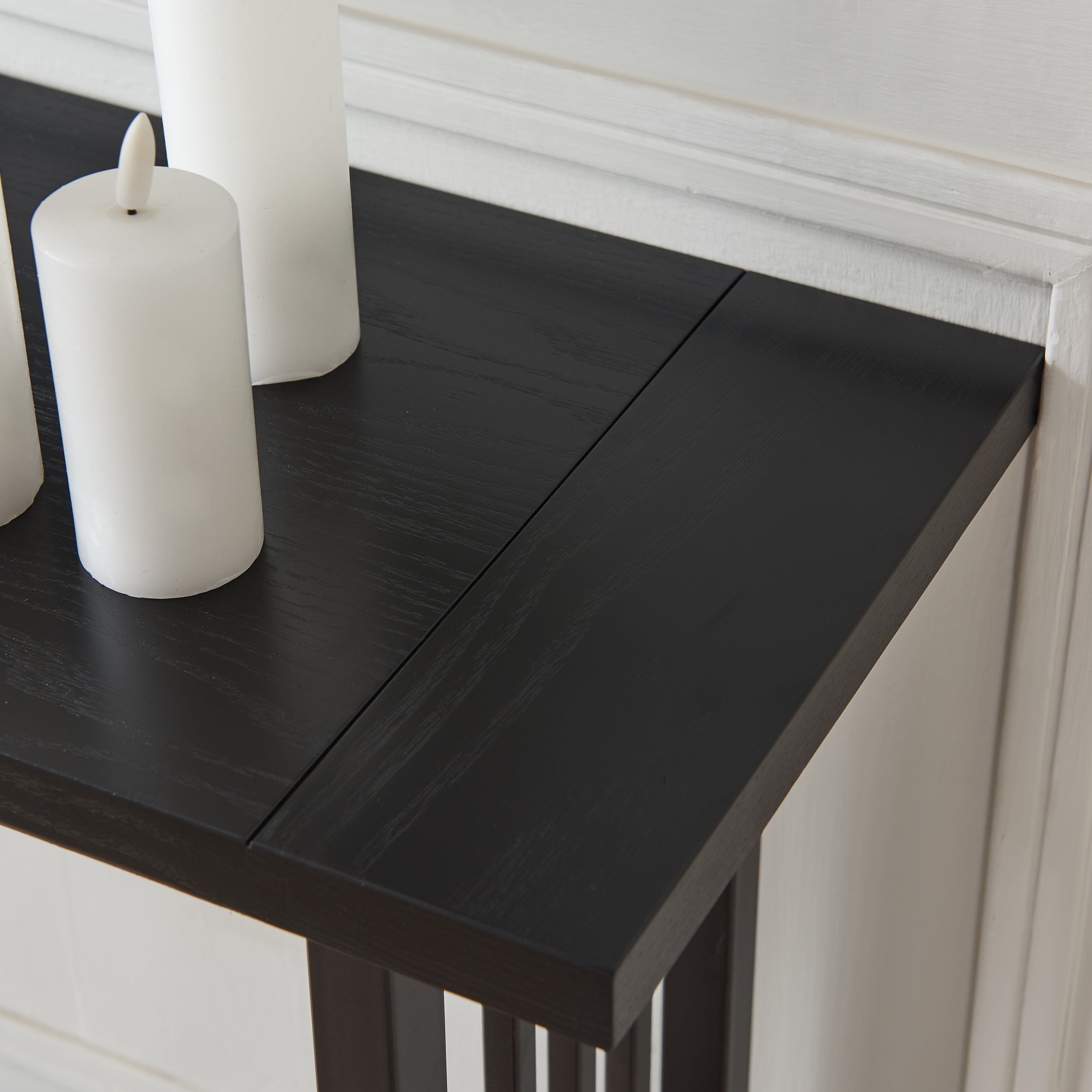 Leick Home Ironcraft Rustic Console Table with Shelf, Black Wash - Image 8