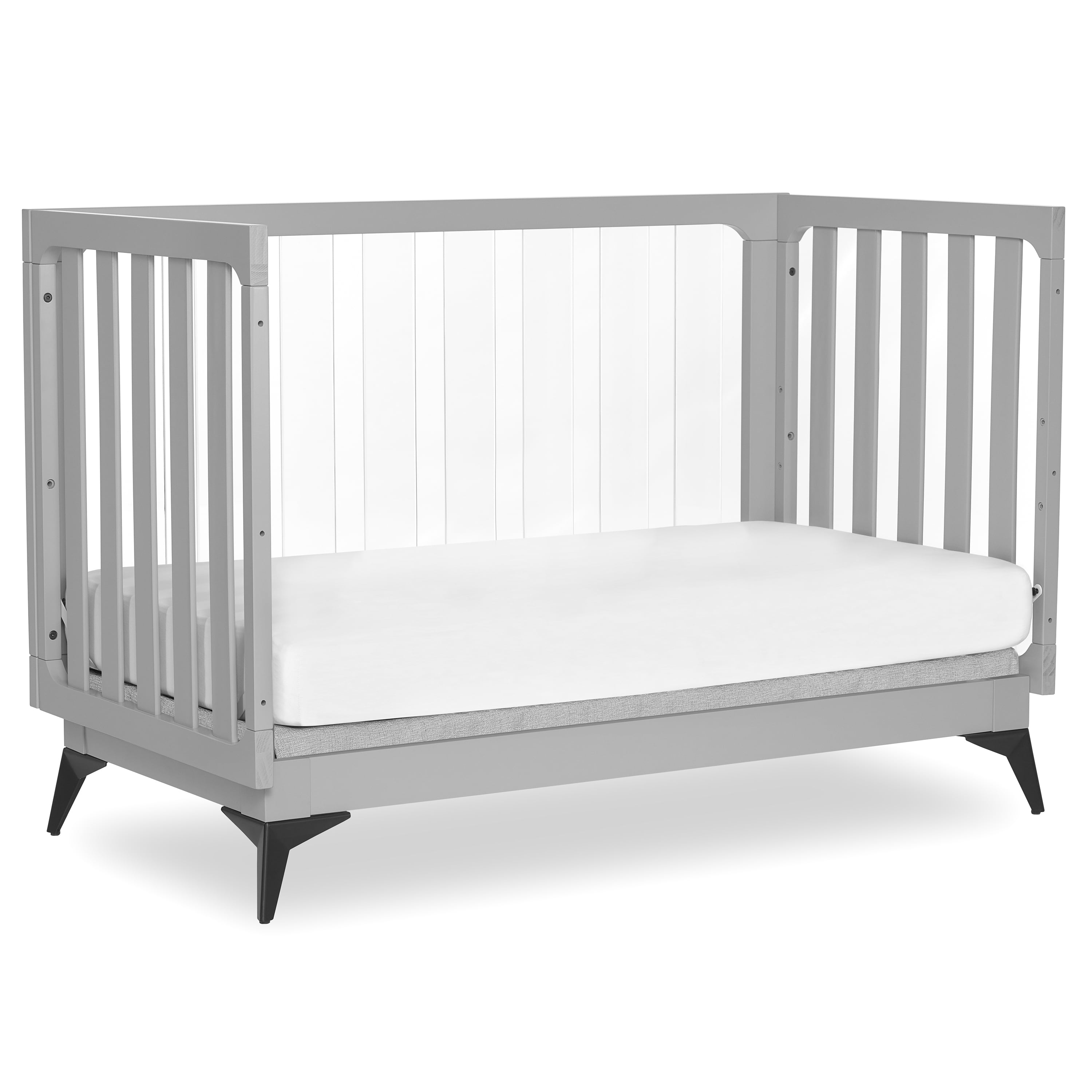Evolur Acrylic Millennium 4-in-1 Convertible Crib in Pebble Grey - Image 5