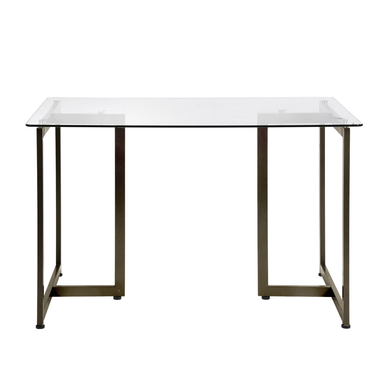 Homy Casa 47.2-inch Writing Desk with Tempered Glass Top Computer Desk for Home Office, Living Room - Image 7