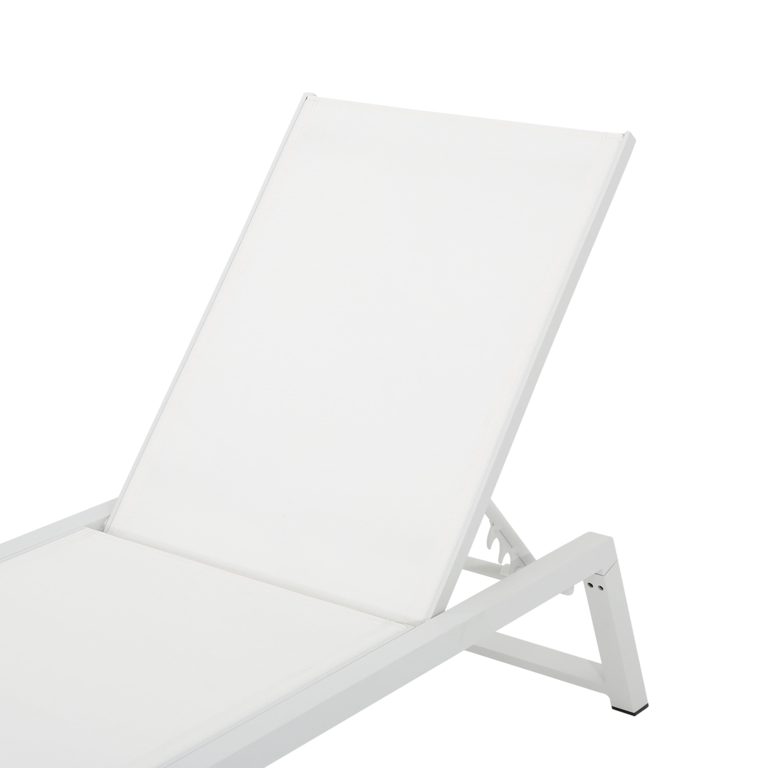 Monica Outdoor Aluminum Chaise Lounge, White - Image 5