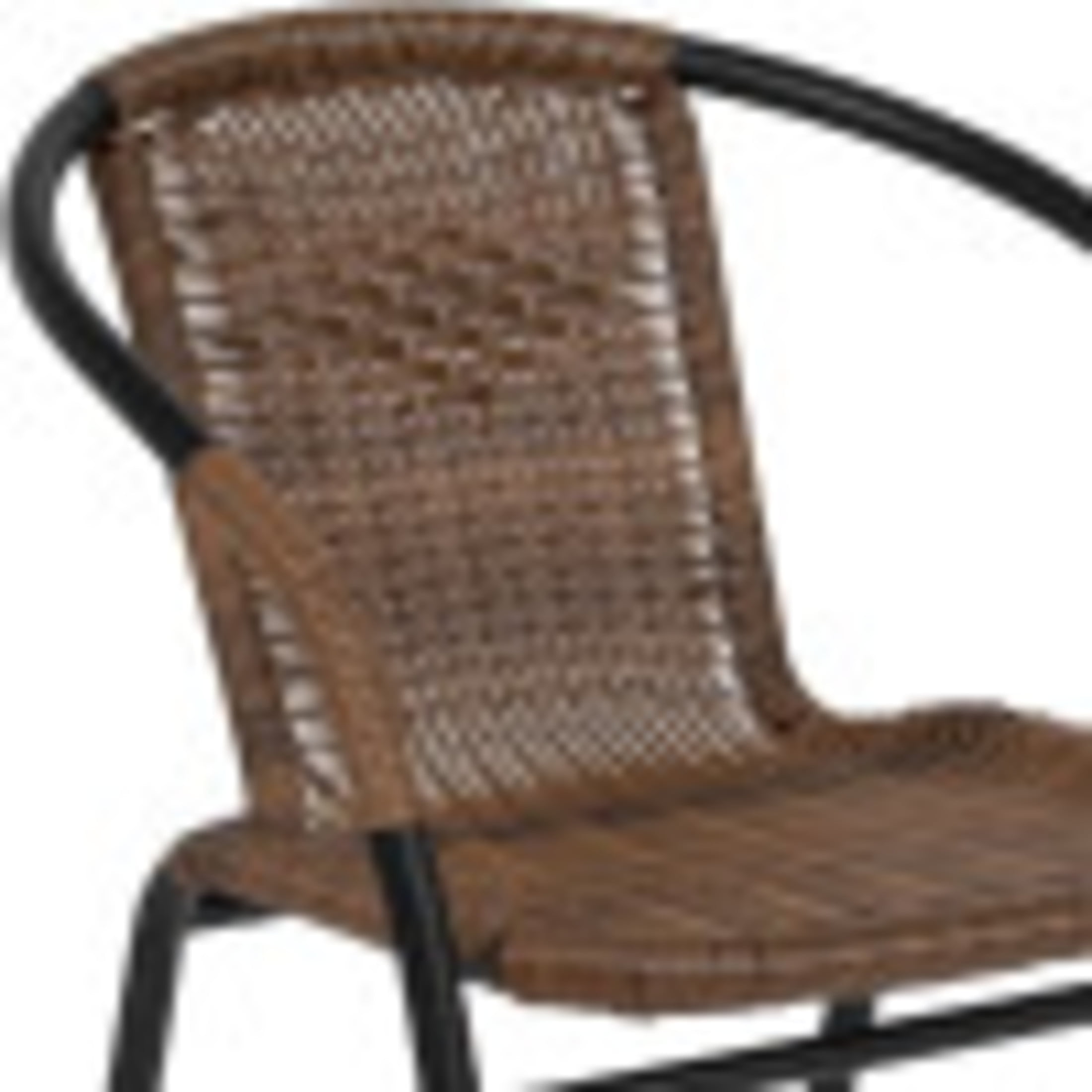 Flash Furniture Lila Indoor/Outdoor Stacking Rattan Patio Chairs, Set of 2, Dark Brown - Image 10