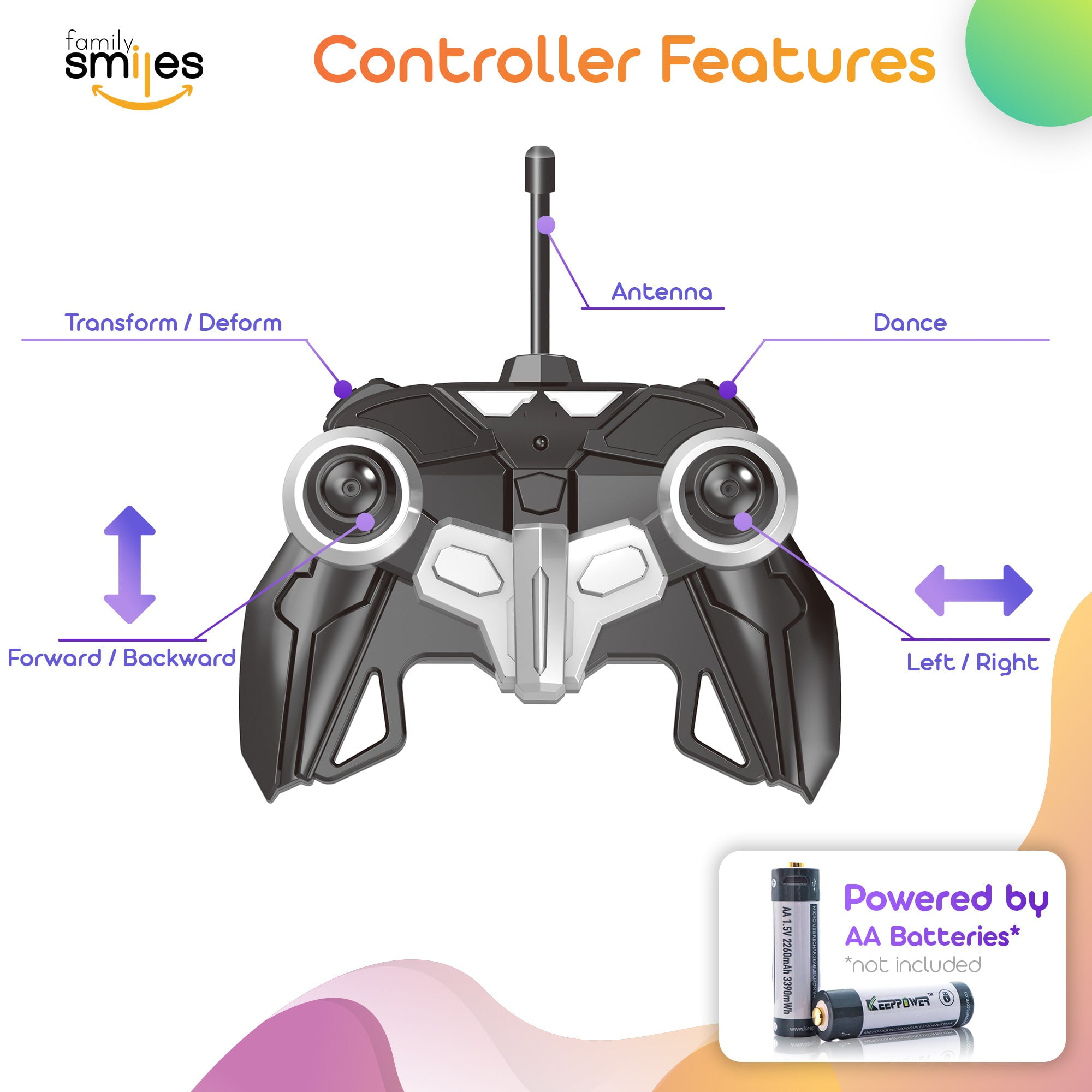 Family Smiles Kids Transforming Robot RC Car Toys for Boys 8-13 Remote Control Gift Yellow - Image 3