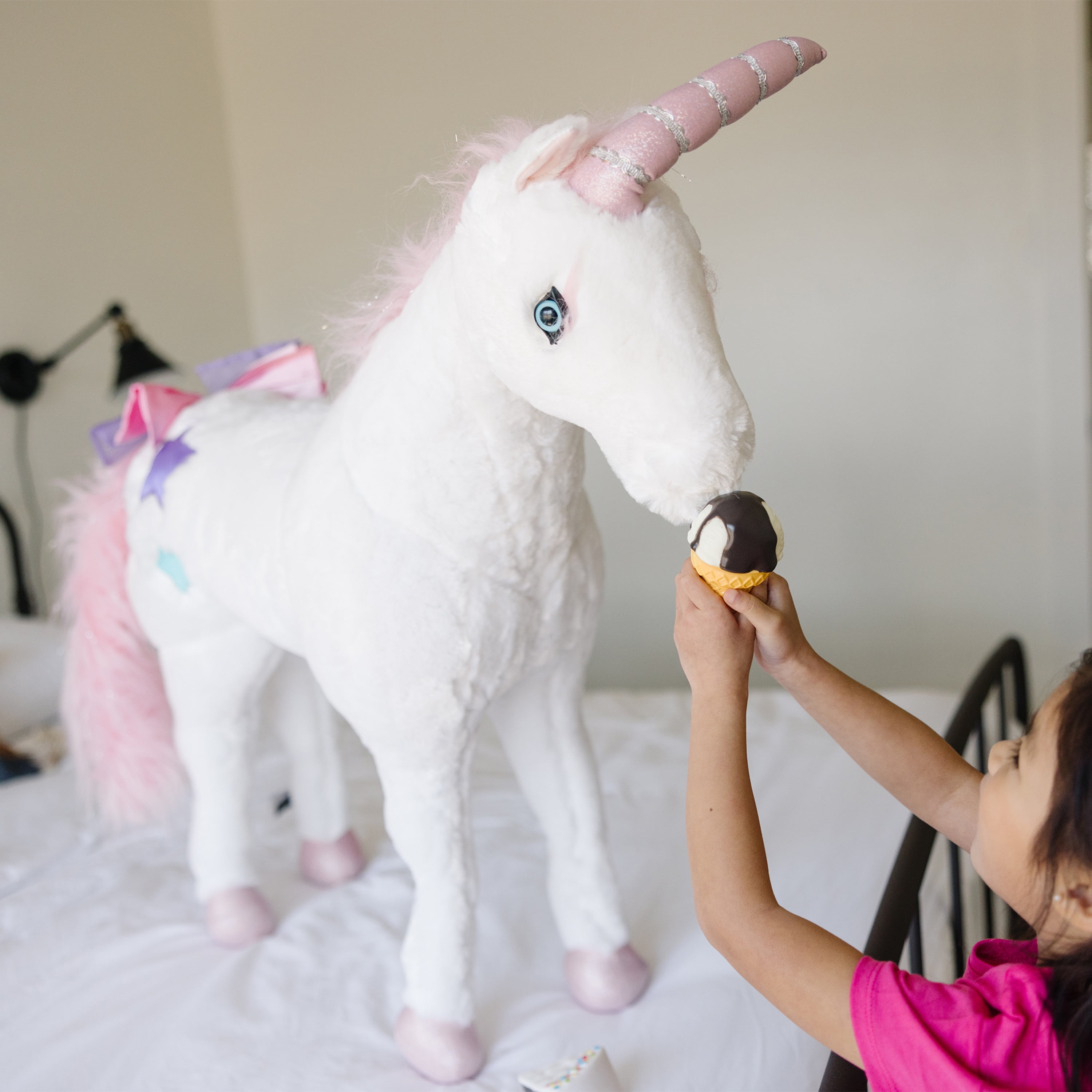 Melissa & Doug Giant Unicorn - Lifelike Plush Stuffed Animal (over 2 feet tall) - Image 2