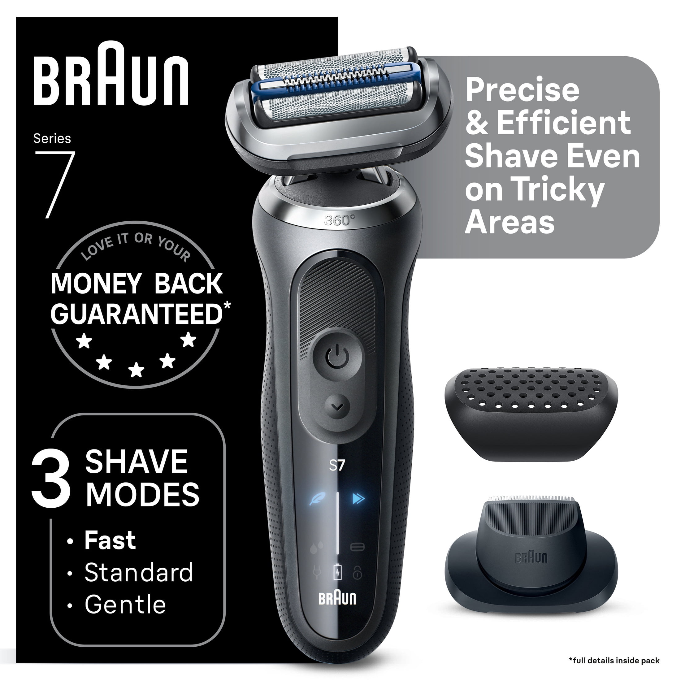 Braun Electric Razor for Men Series 7, Electric Shaver, 360ContourFlex, with Precision Trimmer, Travel Case, S7 7120s - Image 6