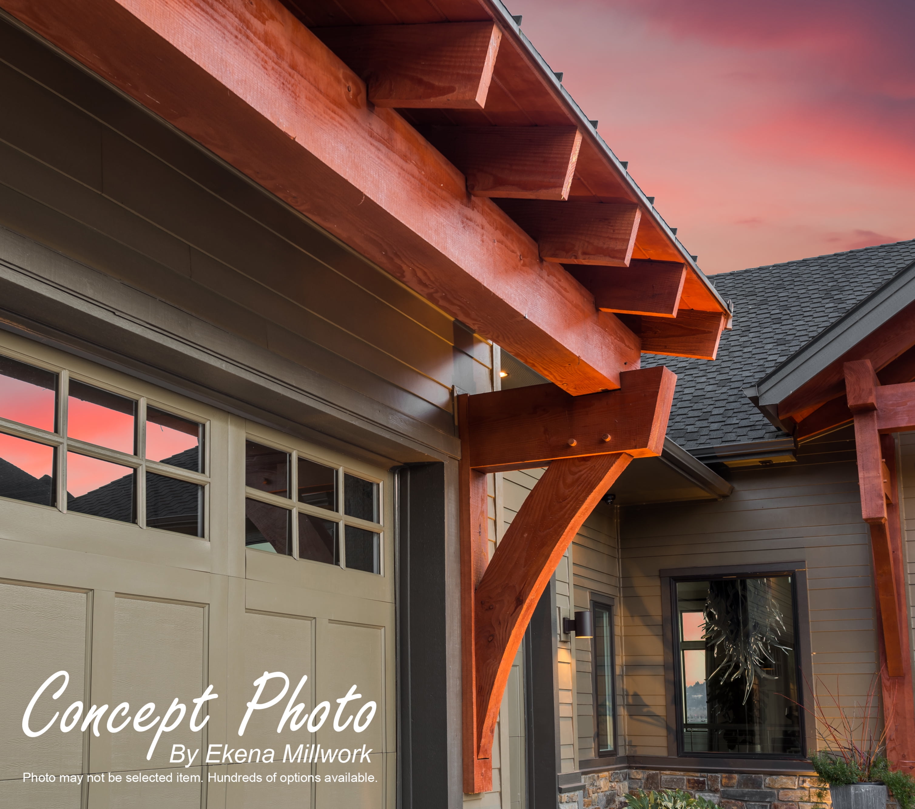 Ekena Millwork 4"W x 14"D x 18"H Merced Block Rough Sawn Bracket w/ Offset Brace, Western Red Cedar - Image 10