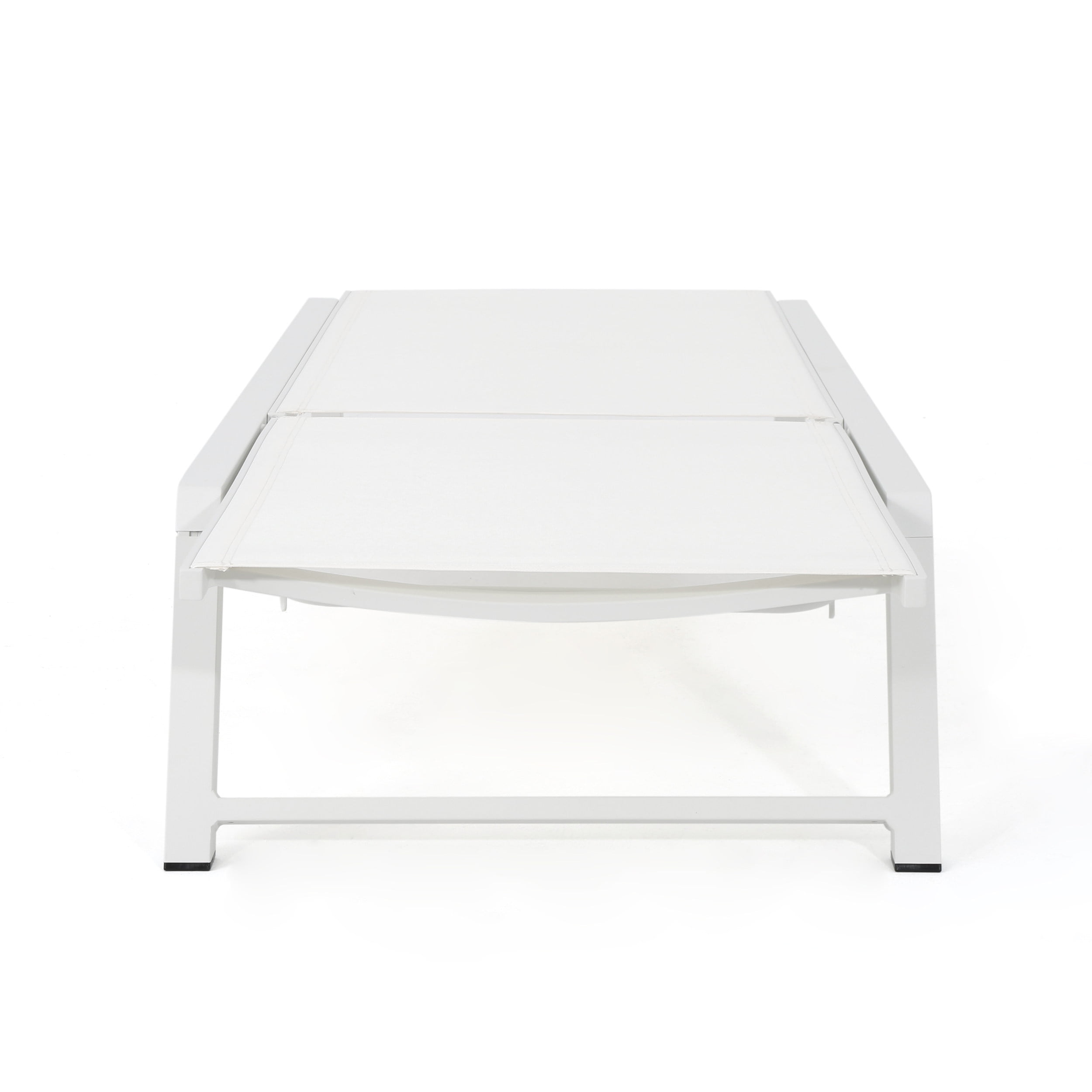 Monica Outdoor Aluminum Chaise Lounge, White - Image 11