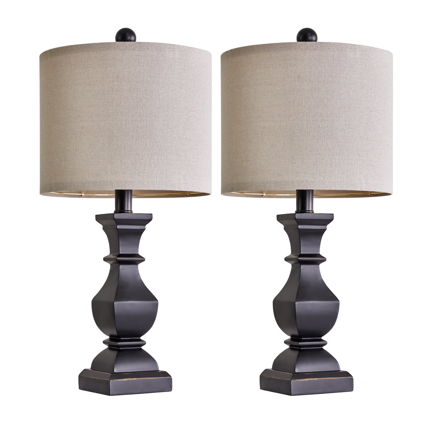 Oneach Retro Table Lamps Set of 2 Nightstands Lamps for Bedroom Living Room 20.5" Vintage Rustic Bedside Lamp - Image 4