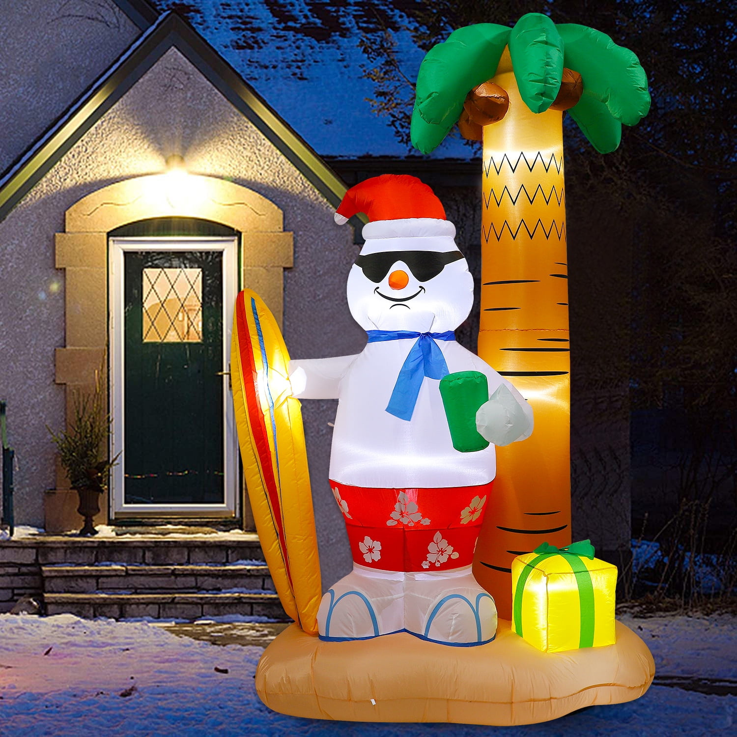 8 ft Christmas Inflatables, Outdoor Snowman upgraded Blow Up Decoration with LED Lights for Yard/Holiday/Christmas/Party/Garden - Image 6