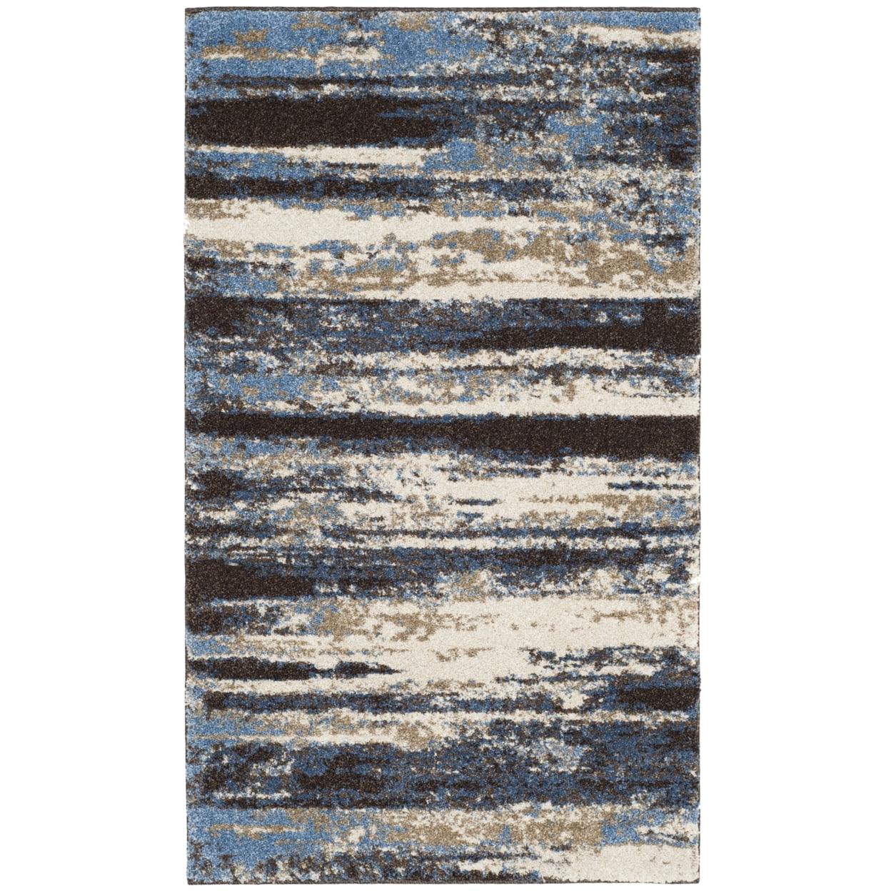 SAFAVIEH Retro Mayson Abstract Area Rug, Cream/Blue, 6' x 6' Round - Image 4