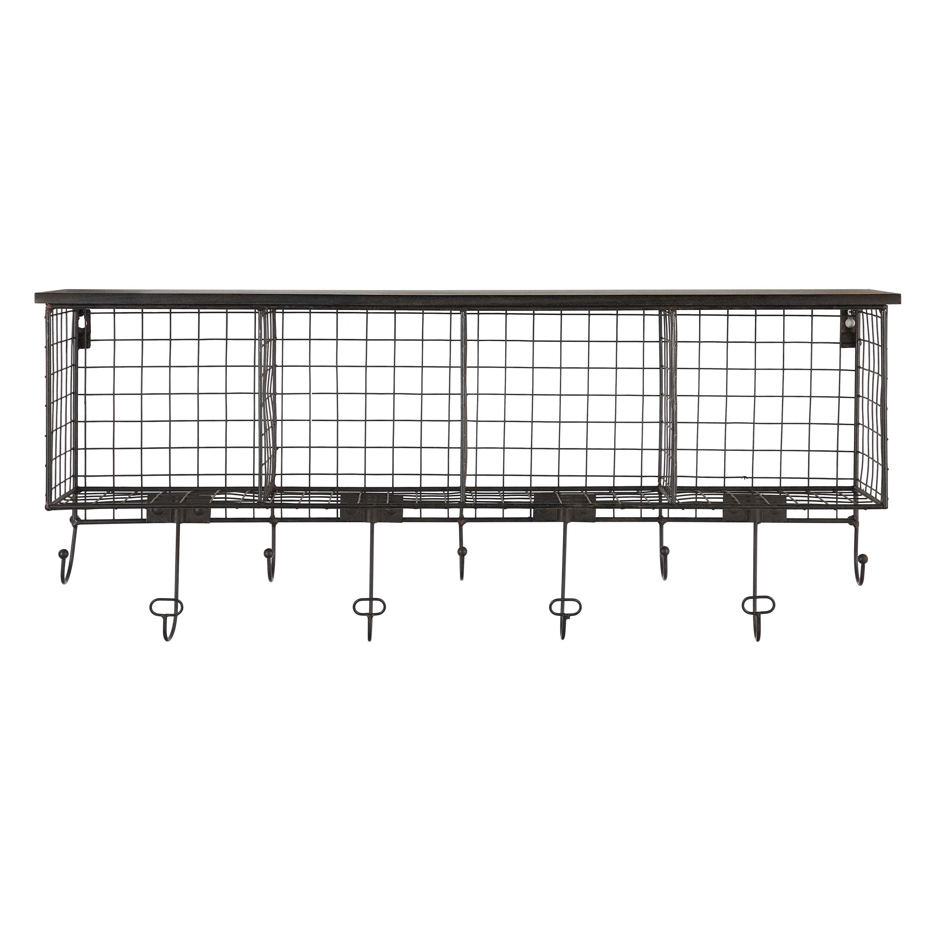Linon 4-Cubby Floating Wall Shelf, Black - Image 10