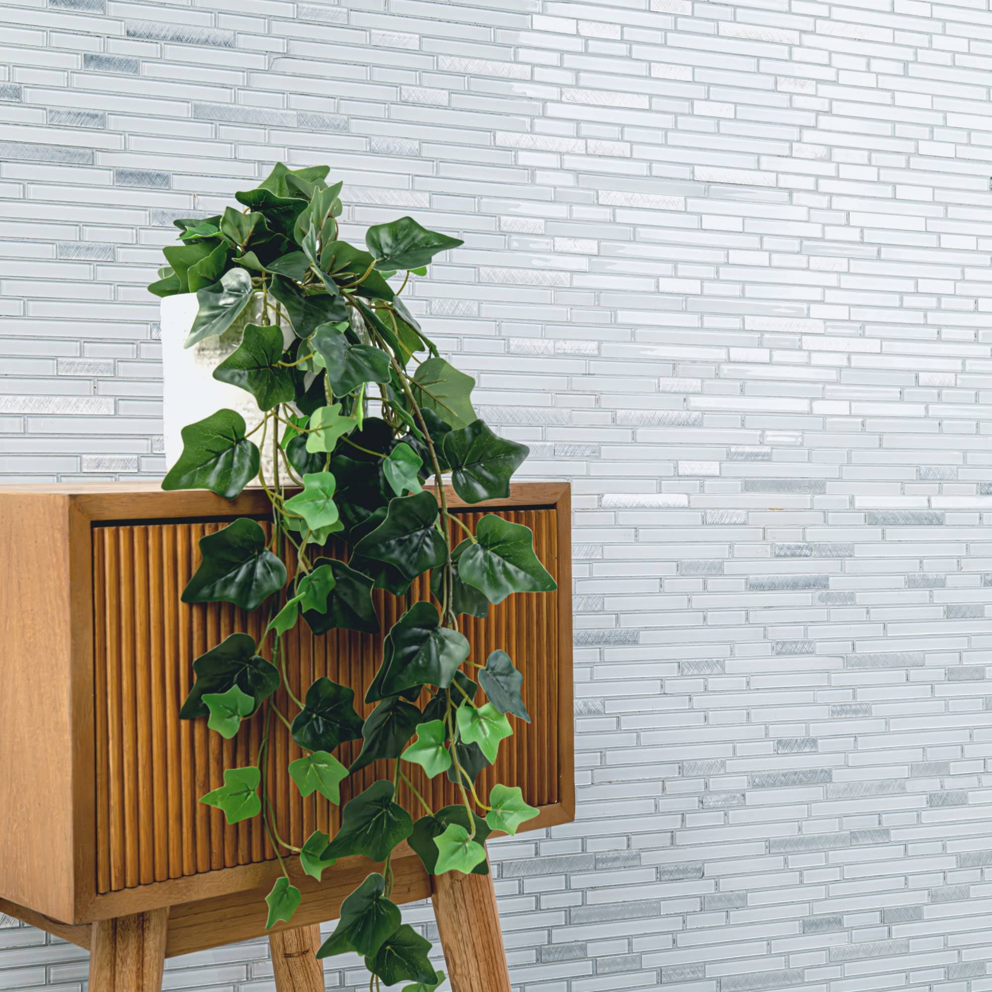 Lucid Sky Interlocking 11.81 in. x 12 in. x 4mm Glass Metal Mesh-Mounted Mosaic Tile (19.6 sq. ft. / case) - Image 14