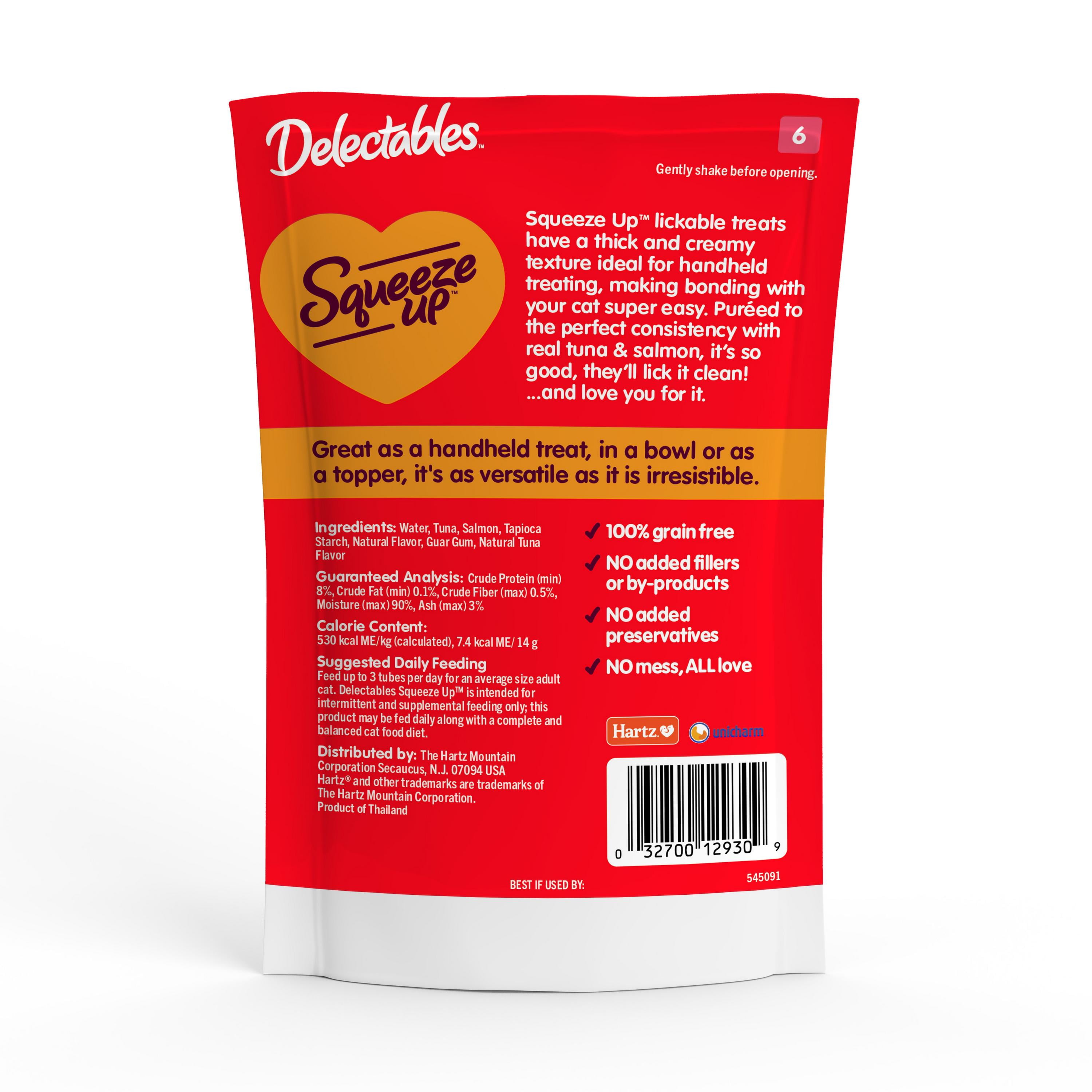 (4 pack) Hartz Delectables Squeeze Up Tuna & Salmon Interactive Lickable Wet Cat Treat, 0.5oz Tube (32 Count) - Image 4