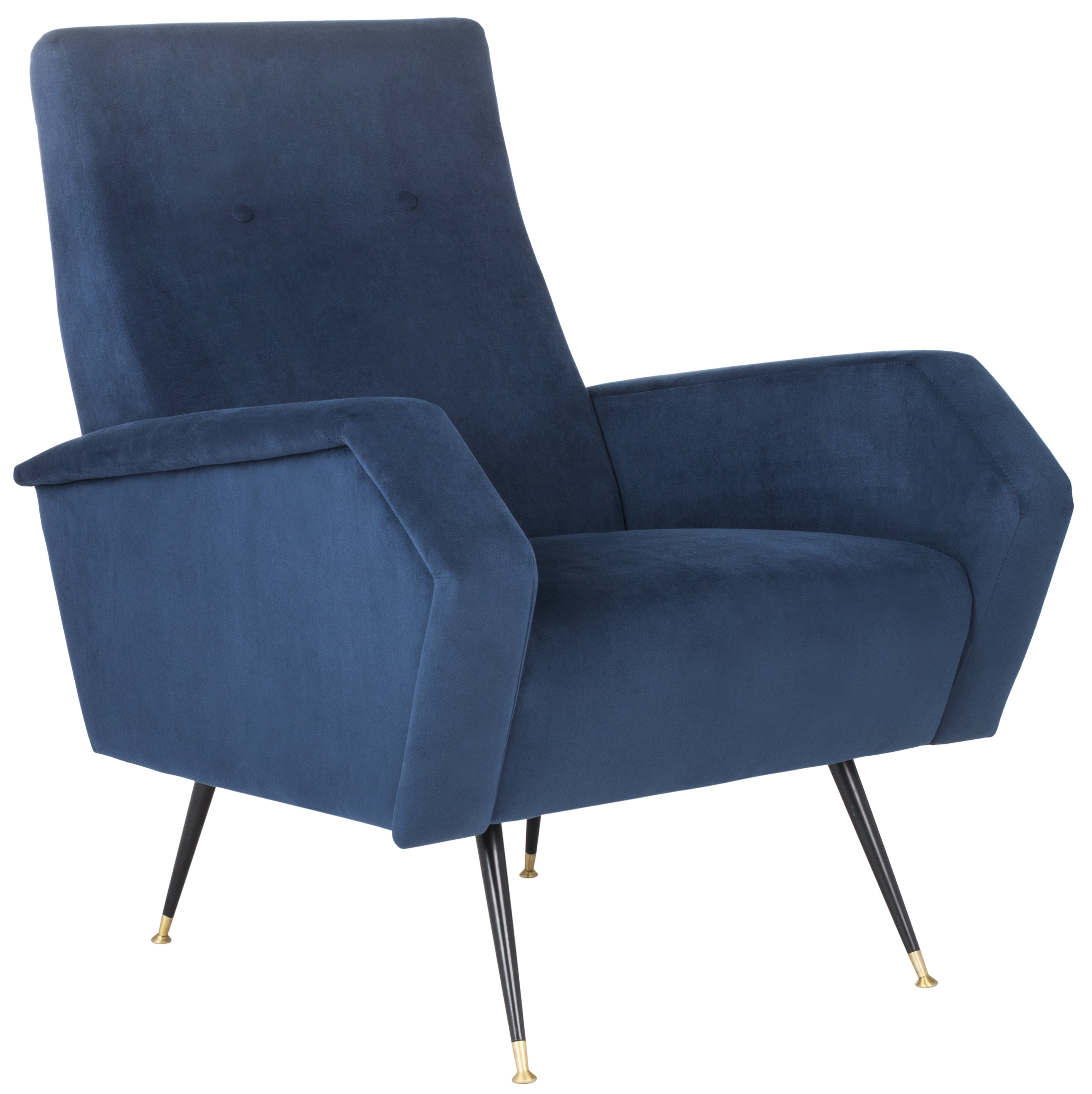 SAFAVIEH Aida Velvet Retro Mid Century Accent Chair, Navy - Image 2