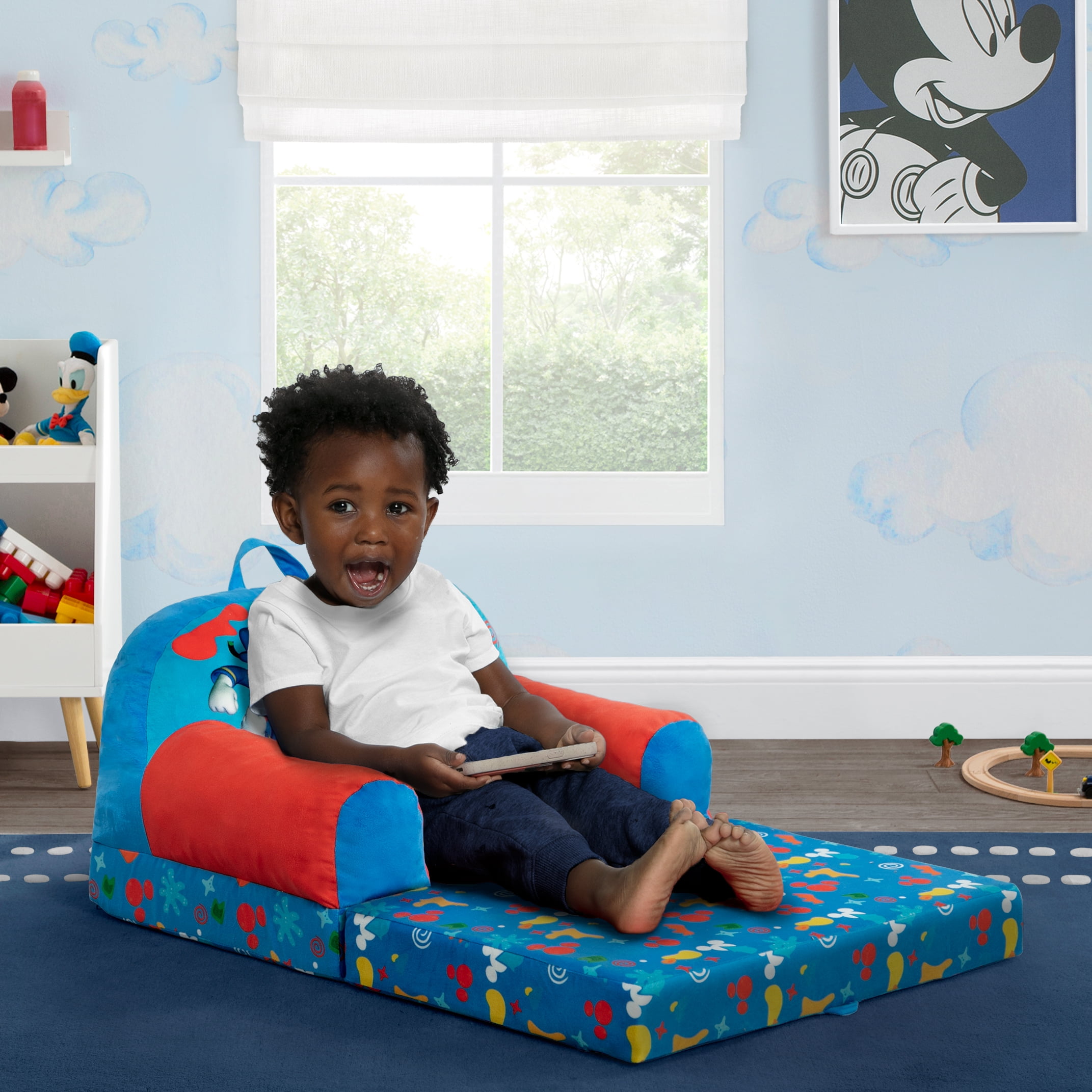 Mickey Mouse Cozee Buddy Flip-Out Chair by Delta Children, Blue - Image 4