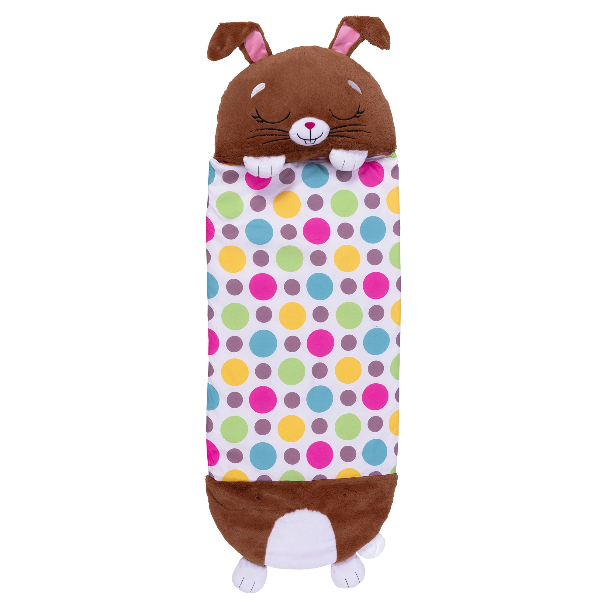 Happy Nappers: Pillow & Sleepy Sack: Medium - Beeples The Brown Bunny - 54 x 20", 2-In-1: Plush Animal Opens To Sleeping Bag, Soft Character, Kids 3+ - Image 4