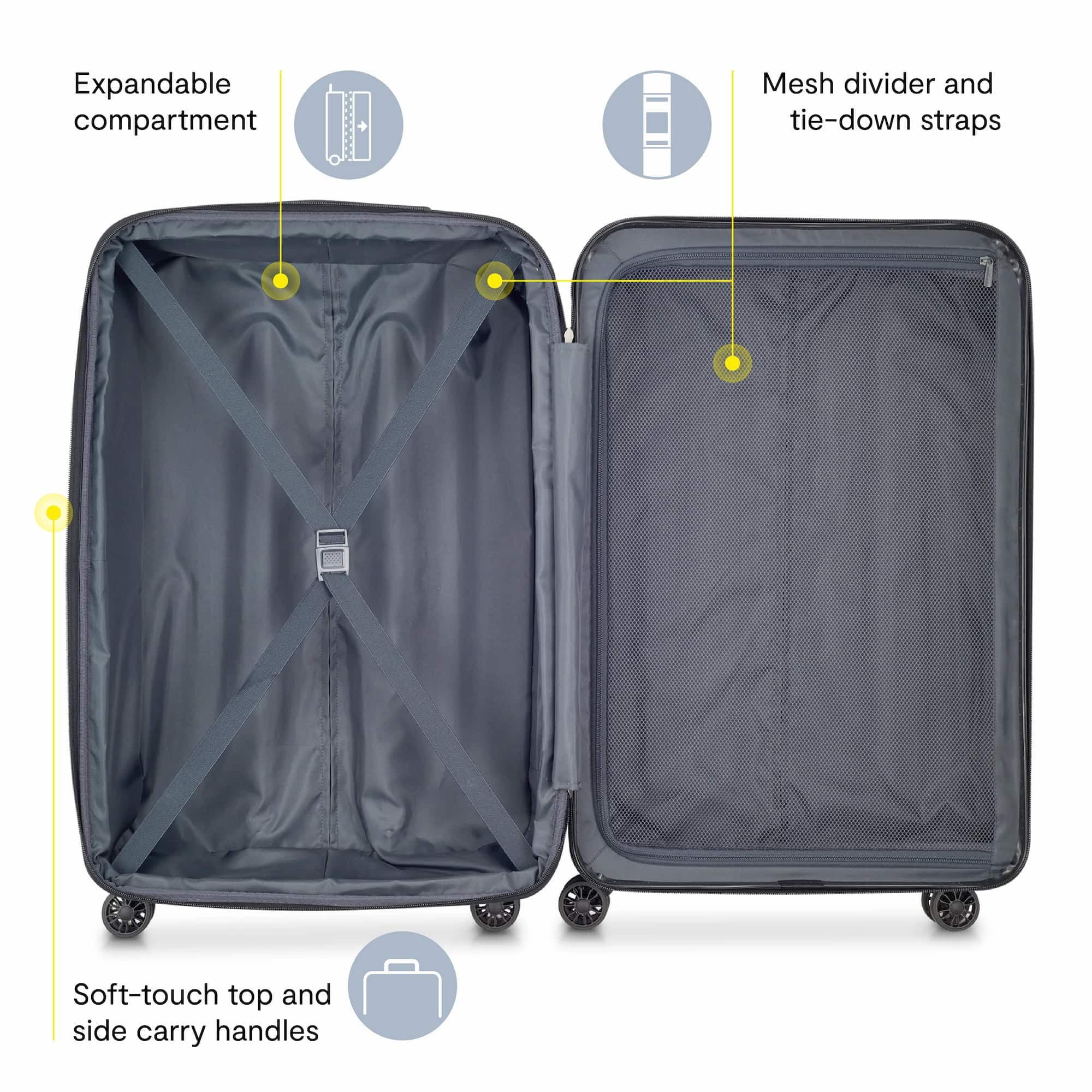 DELSEY PARIS Helium Aero 2-Piece Hardside Expandable Spinner Luggage Set includes 21" Carry-On & 25" Checked, Metallic Blue - Image 4