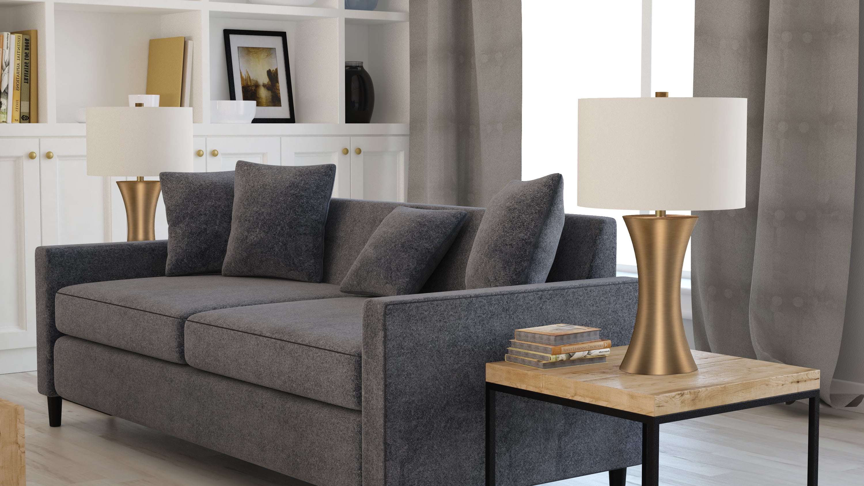 Evelyn&Zoe Traditional Metal Hourglass Table Lamp - Image 7